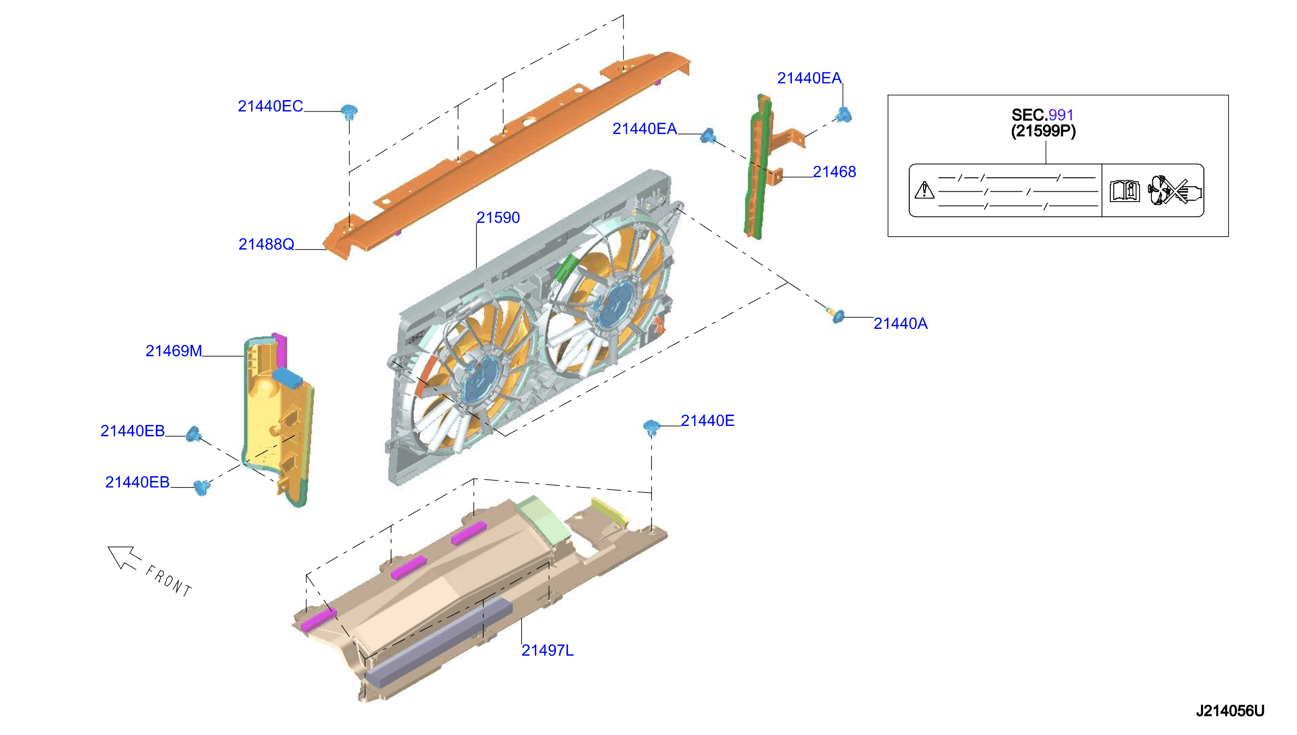 RADIATOR, SHROUD & INVERTER COOLING ; SHROUD & MOTOR FAN