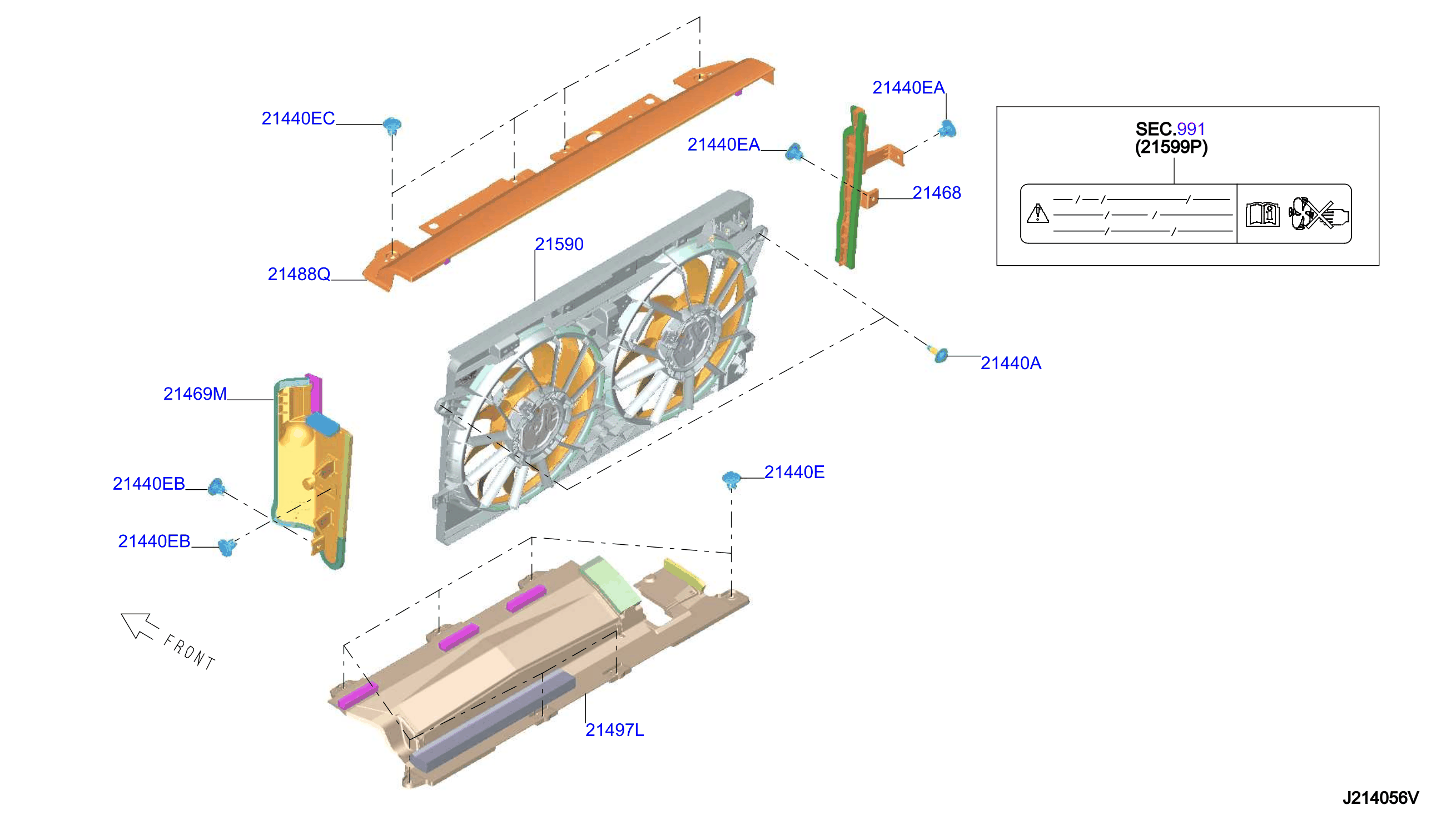 RADIATOR, SHROUD & INVERTER COOLING ; SHROUD & MOTOR FAN