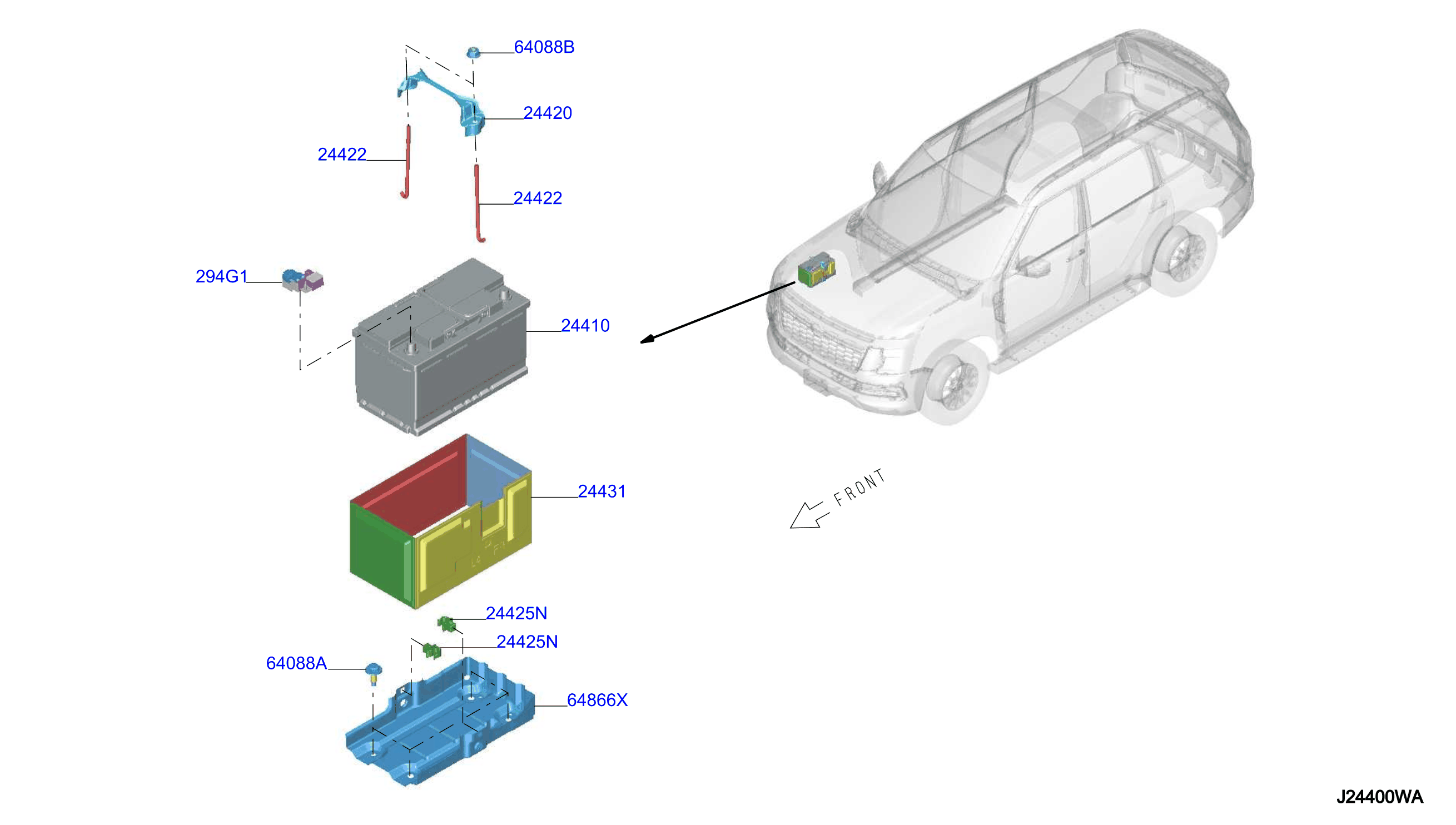 BATTERY & BATTERY MOUNTING