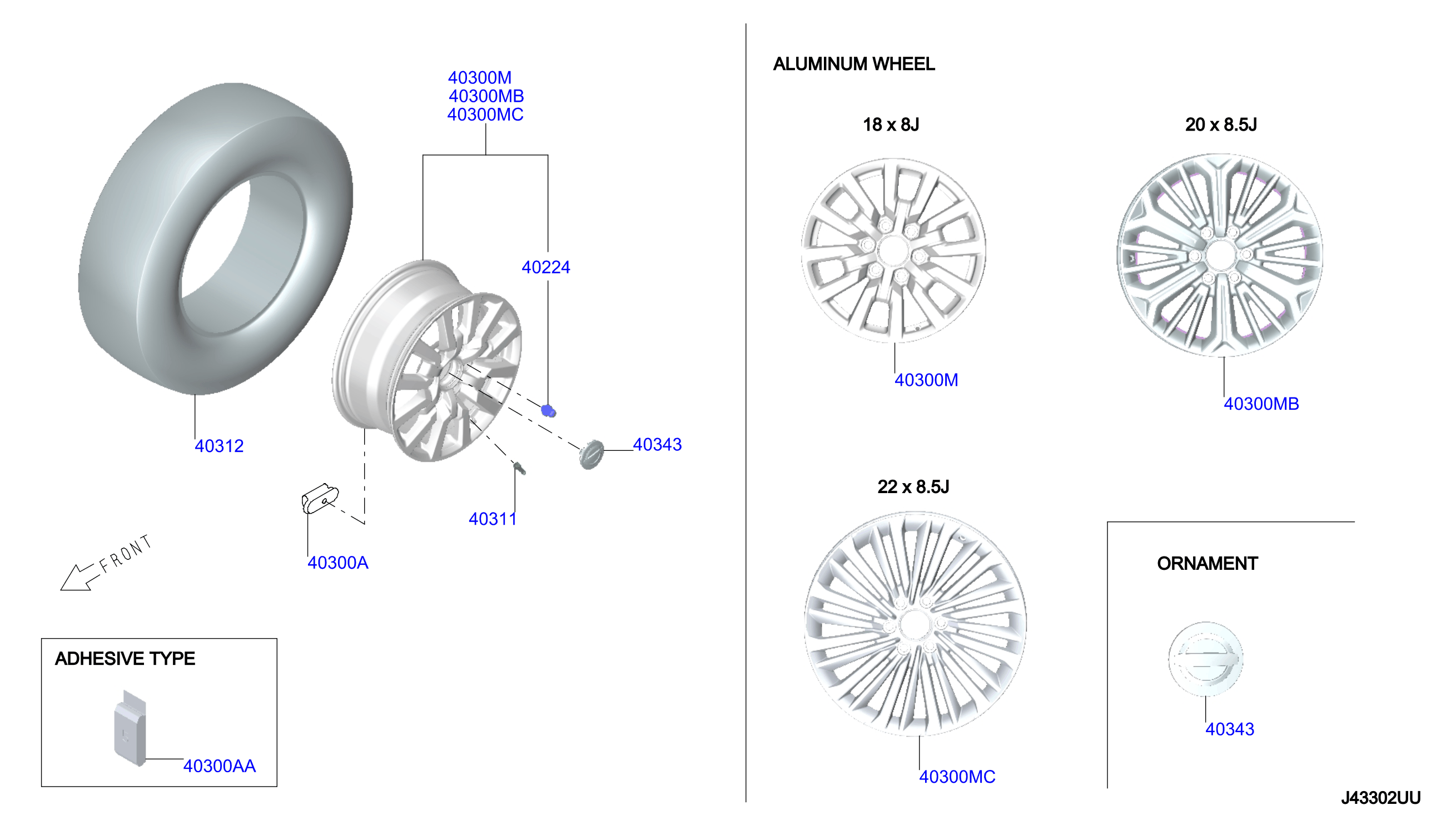 ROAD WHEEL & TIRE ; ALUMINUM WHEEL