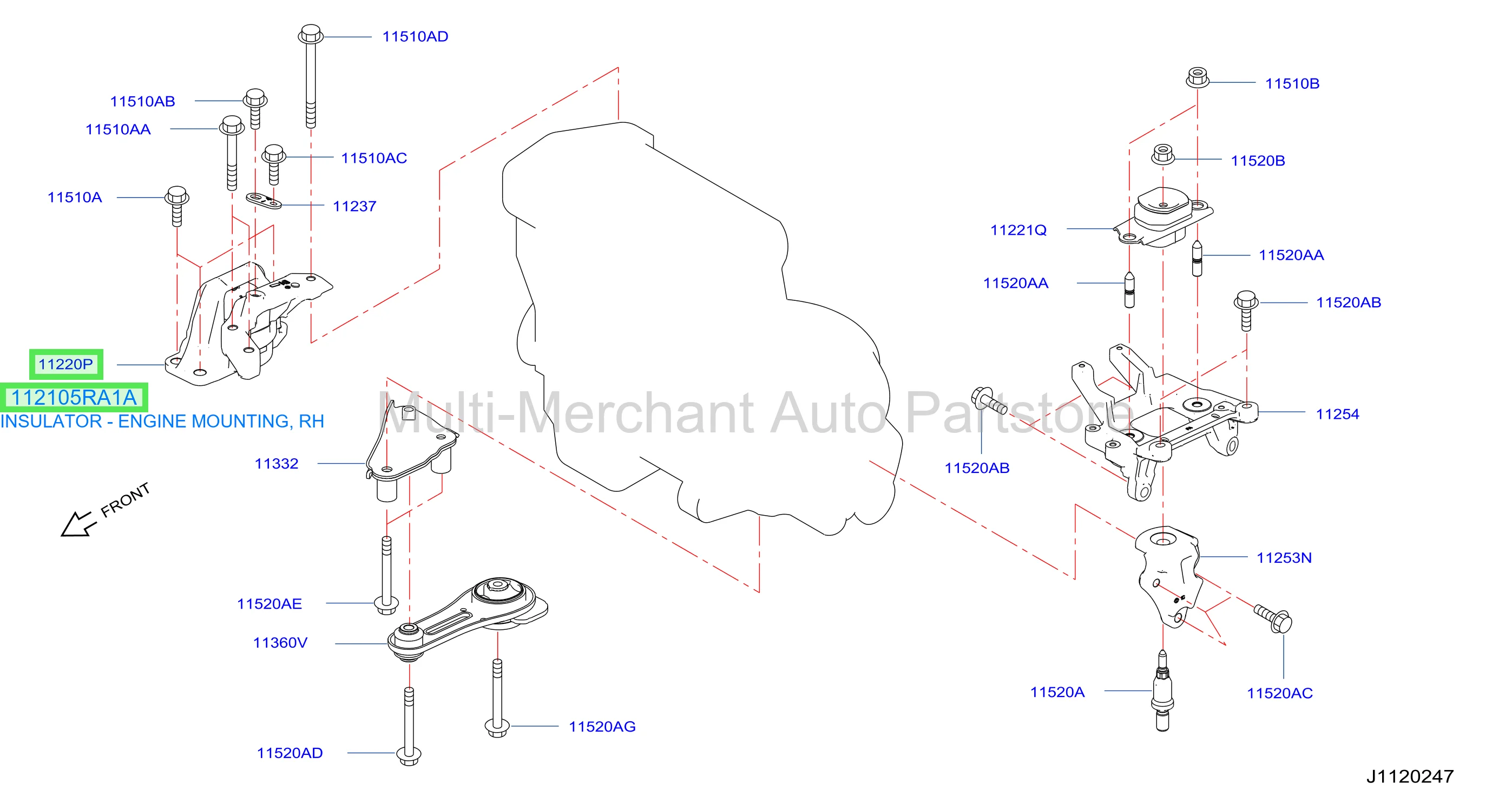 INSULATOR - ENGINE MOUNTING, RH