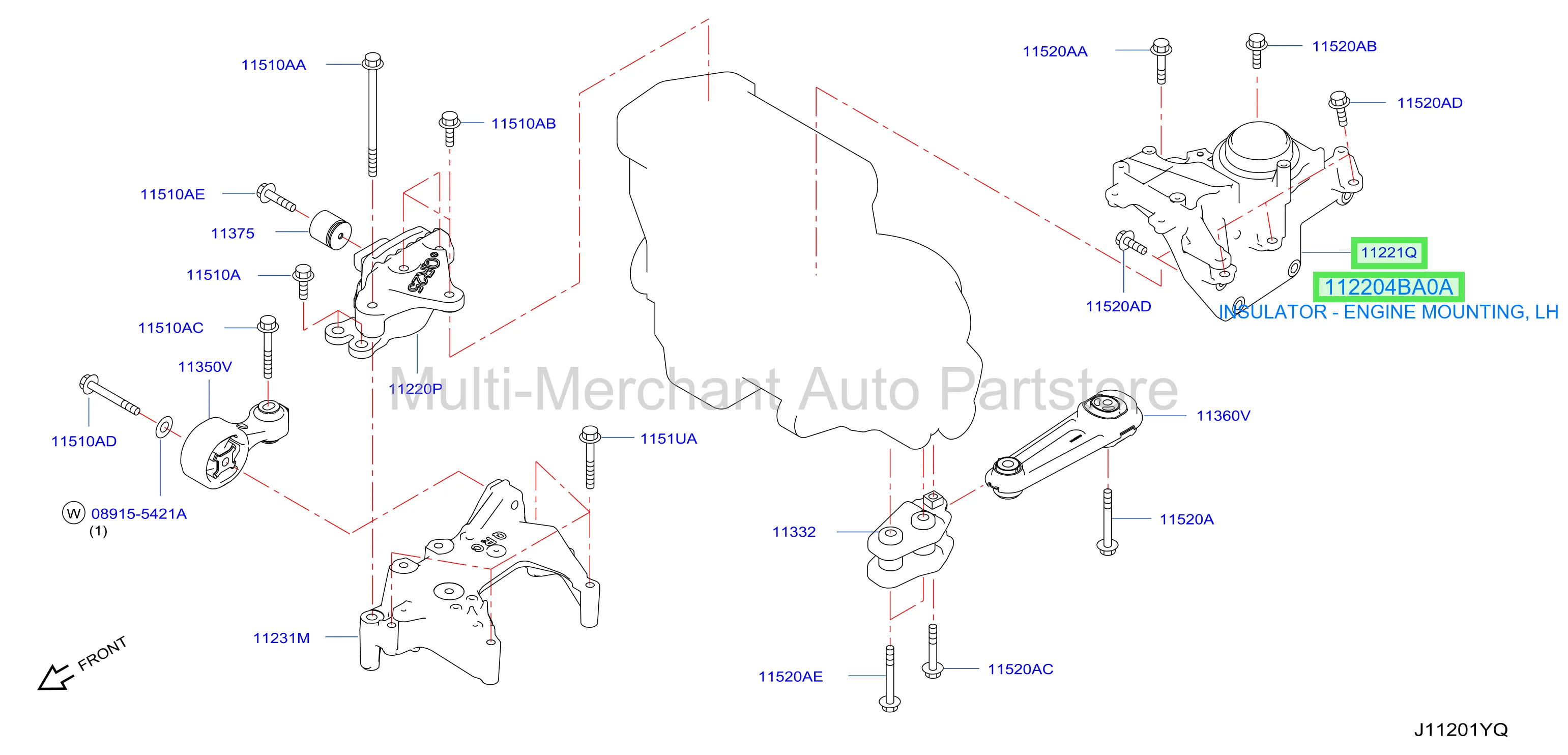 INSULATOR - ENGINE MOUNTING, LH