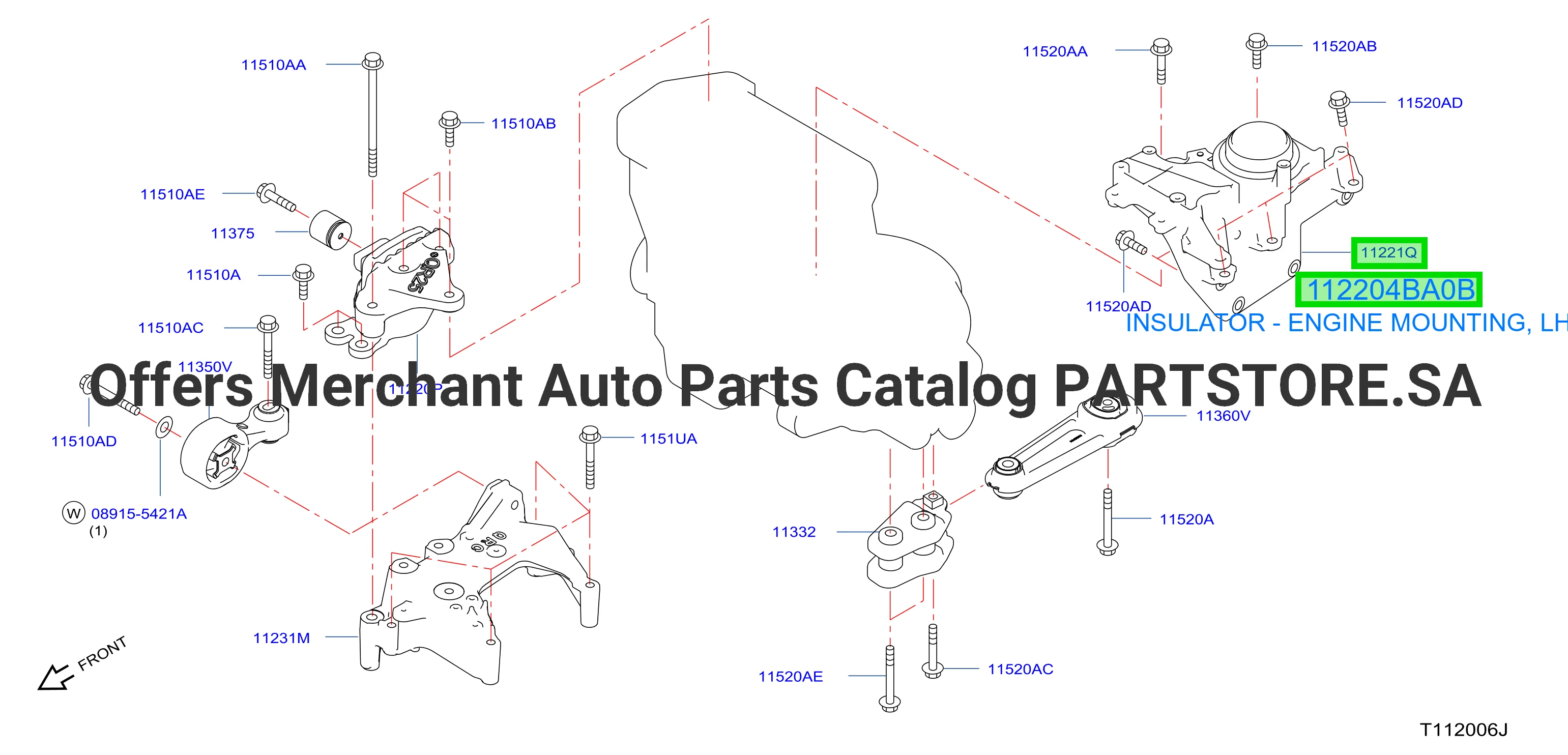INSULATOR - ENGINE MOUNTING, LH