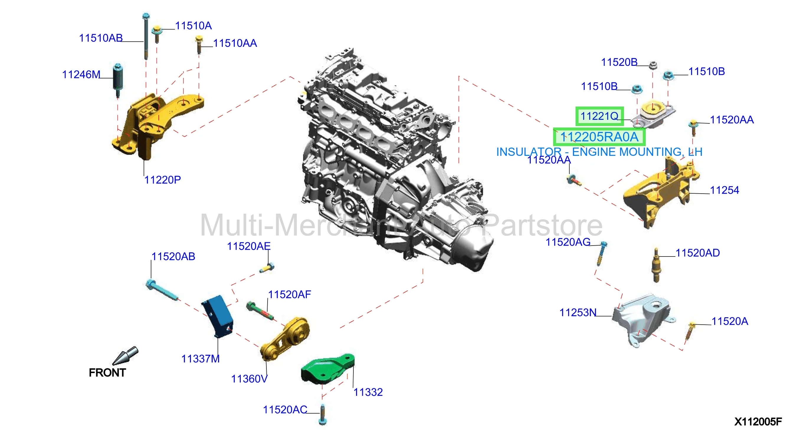 INSULATOR - ENGINE MOUNTING, LH