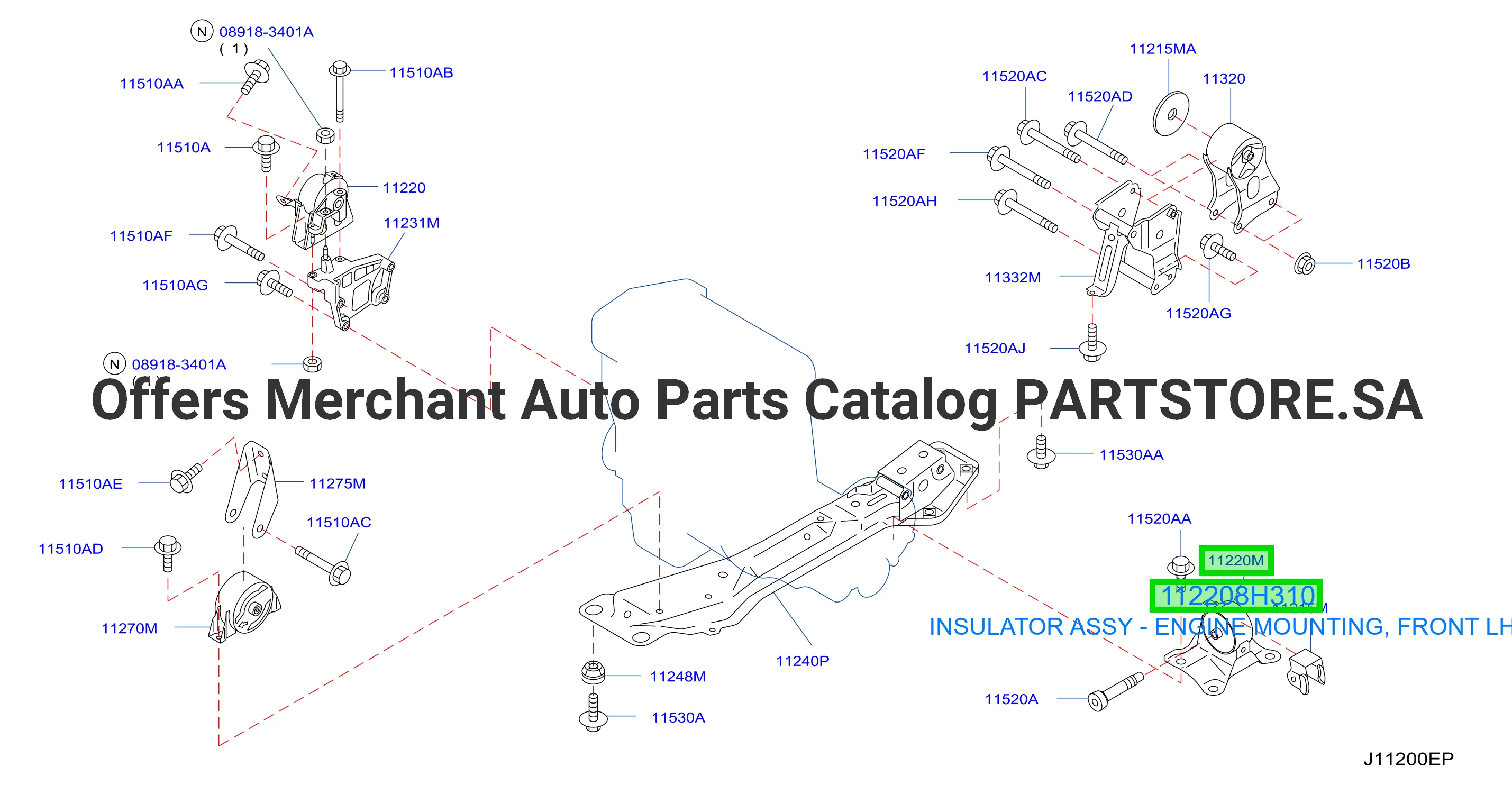 INSULATOR ASSY - ENGINE MOUNTING, FRONT LH