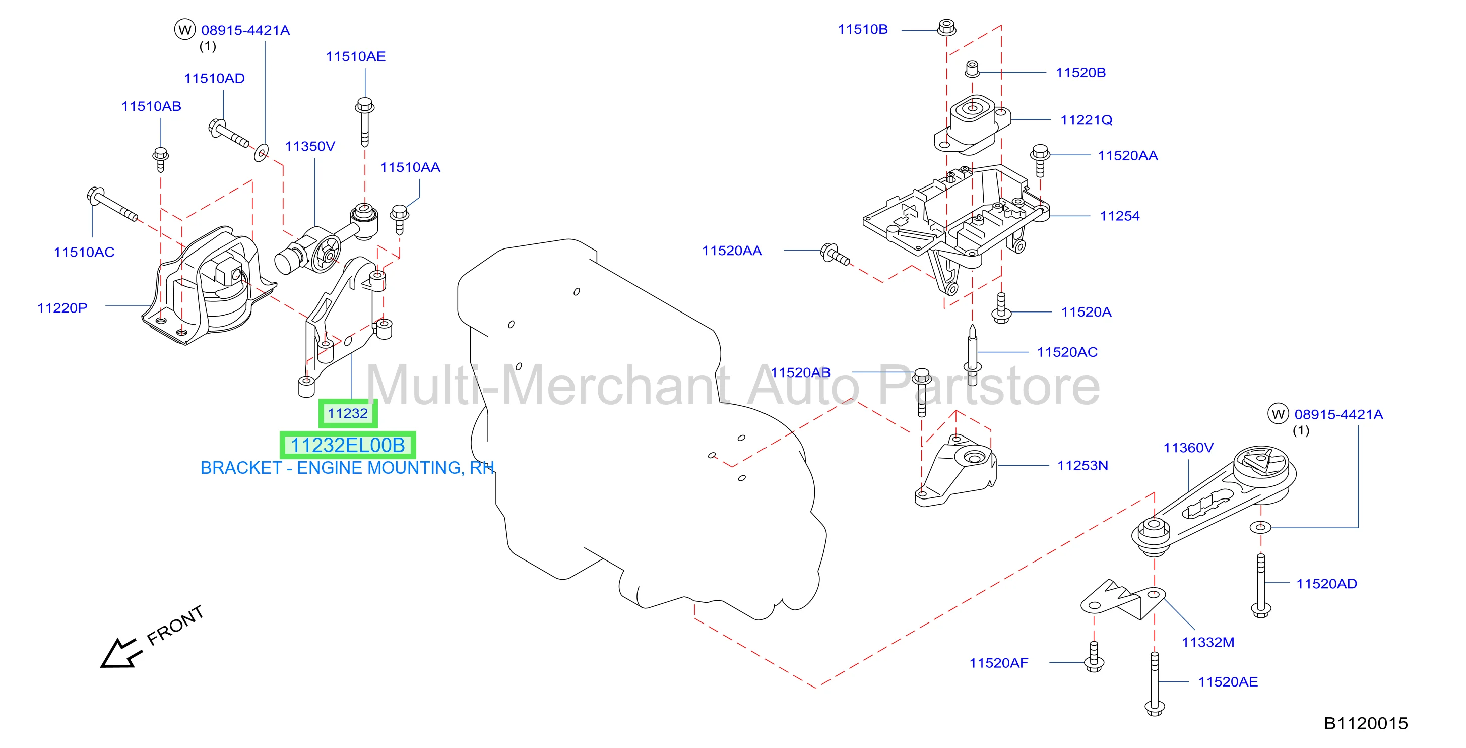 BRACKET - ENGINE MOUNTING, RH