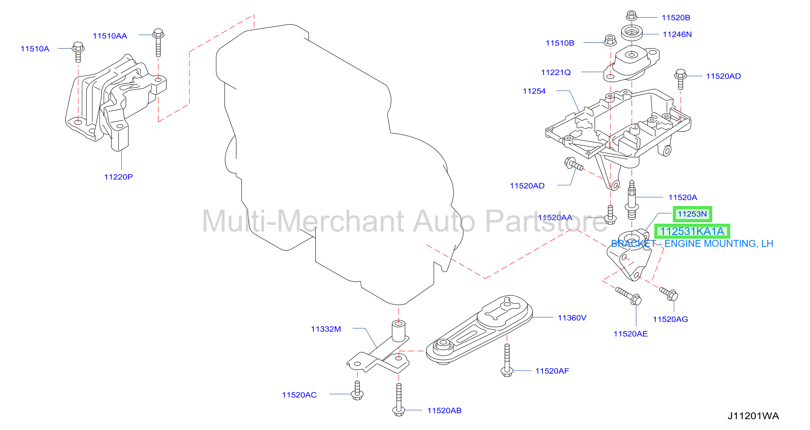 BRACKET - ENGINE MOUNTING, LH