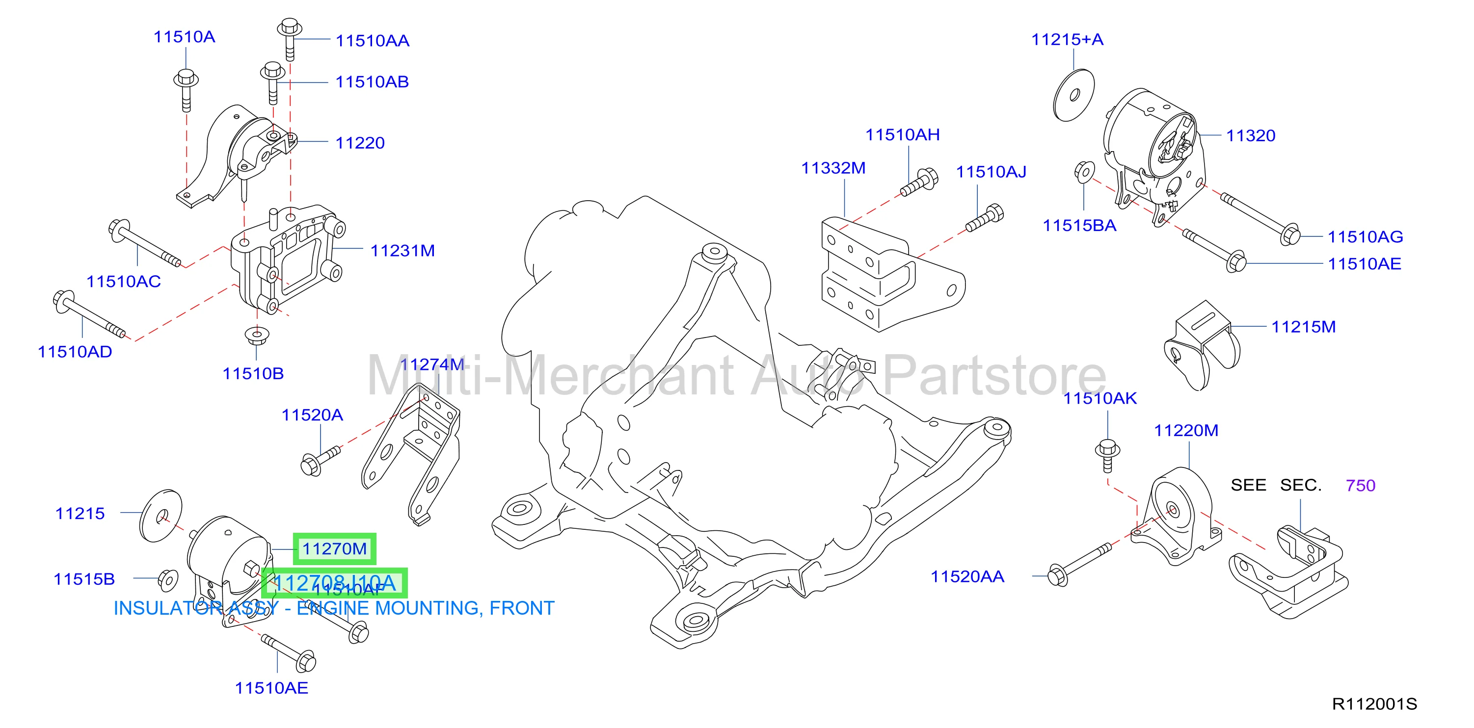 INSULATOR ASSY - ENGINE MOUNTING, FRONT