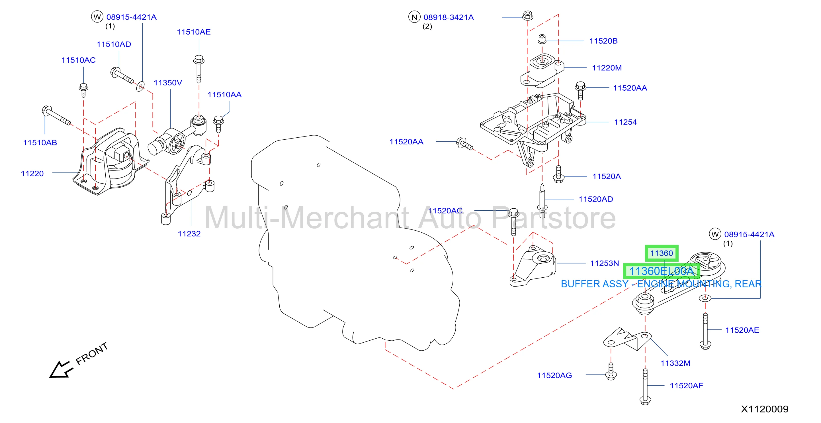BUFFER ASSY - ENGINE MOUNTING, REAR