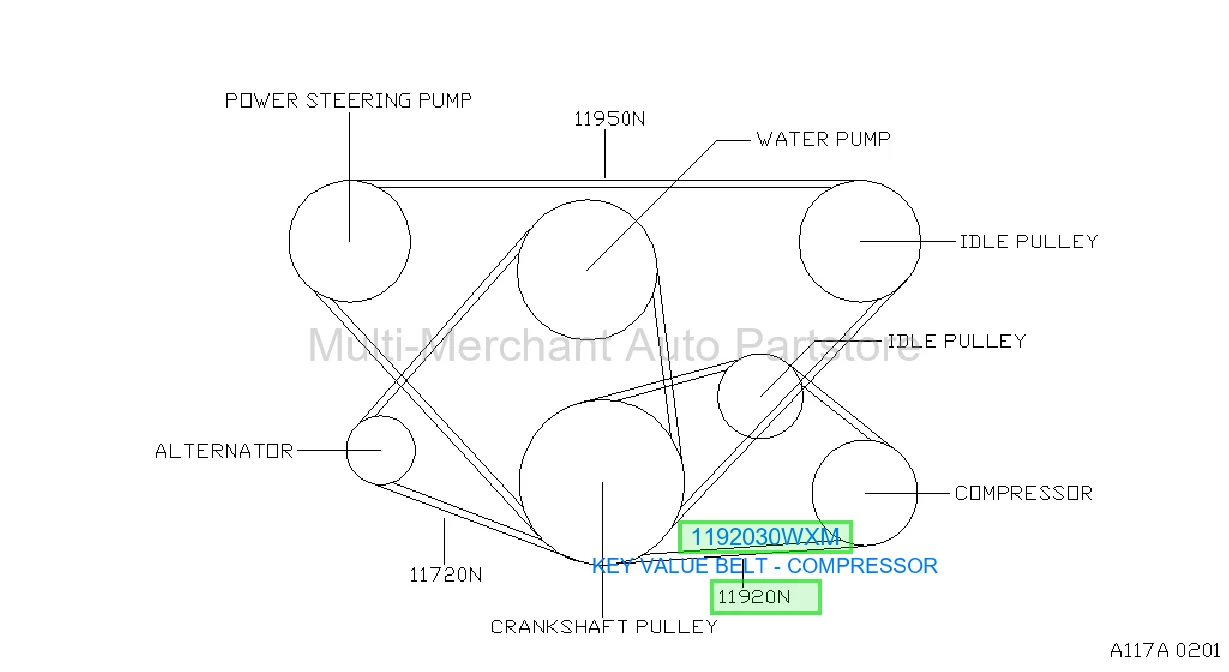 KEY VALUE BELT - COMPRESSOR