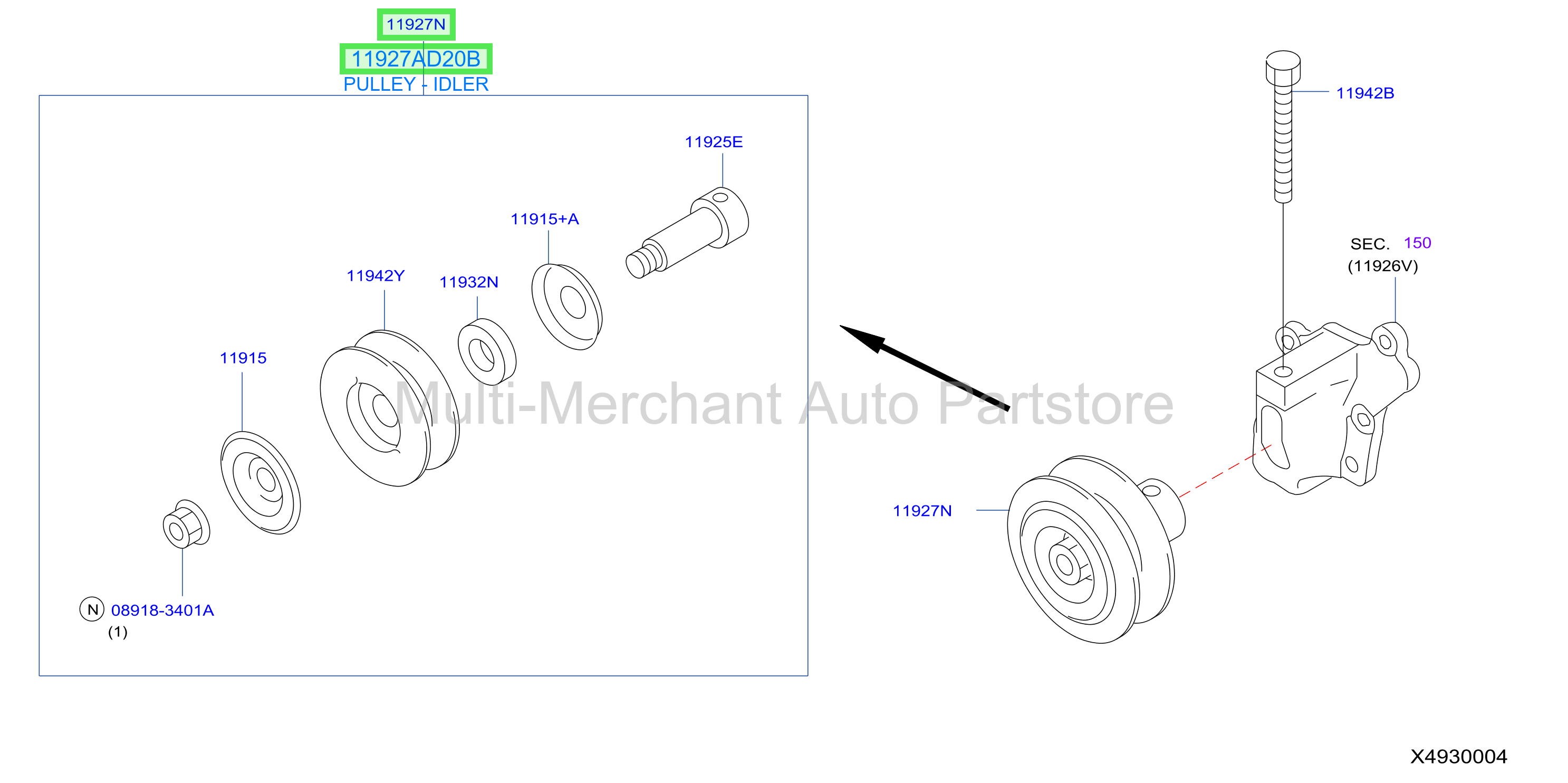 PULLEY ASSY - IDLER, COMPRESSOR