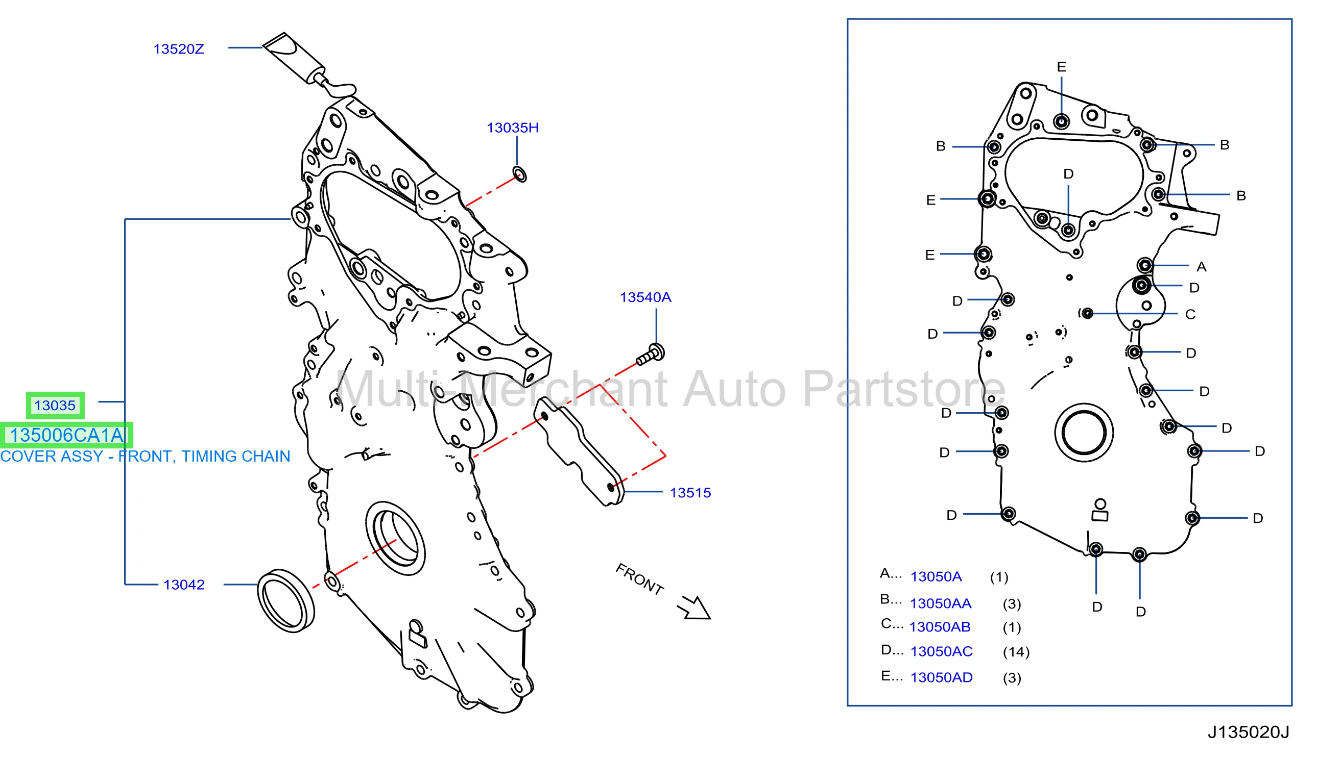 COVER ASSY - FRONT, TIMING CHAIN
