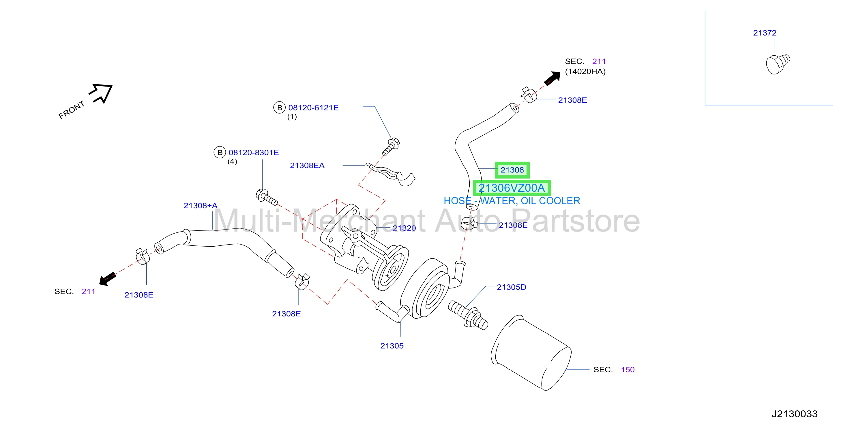 HOSE - WATER, OIL COOLER
