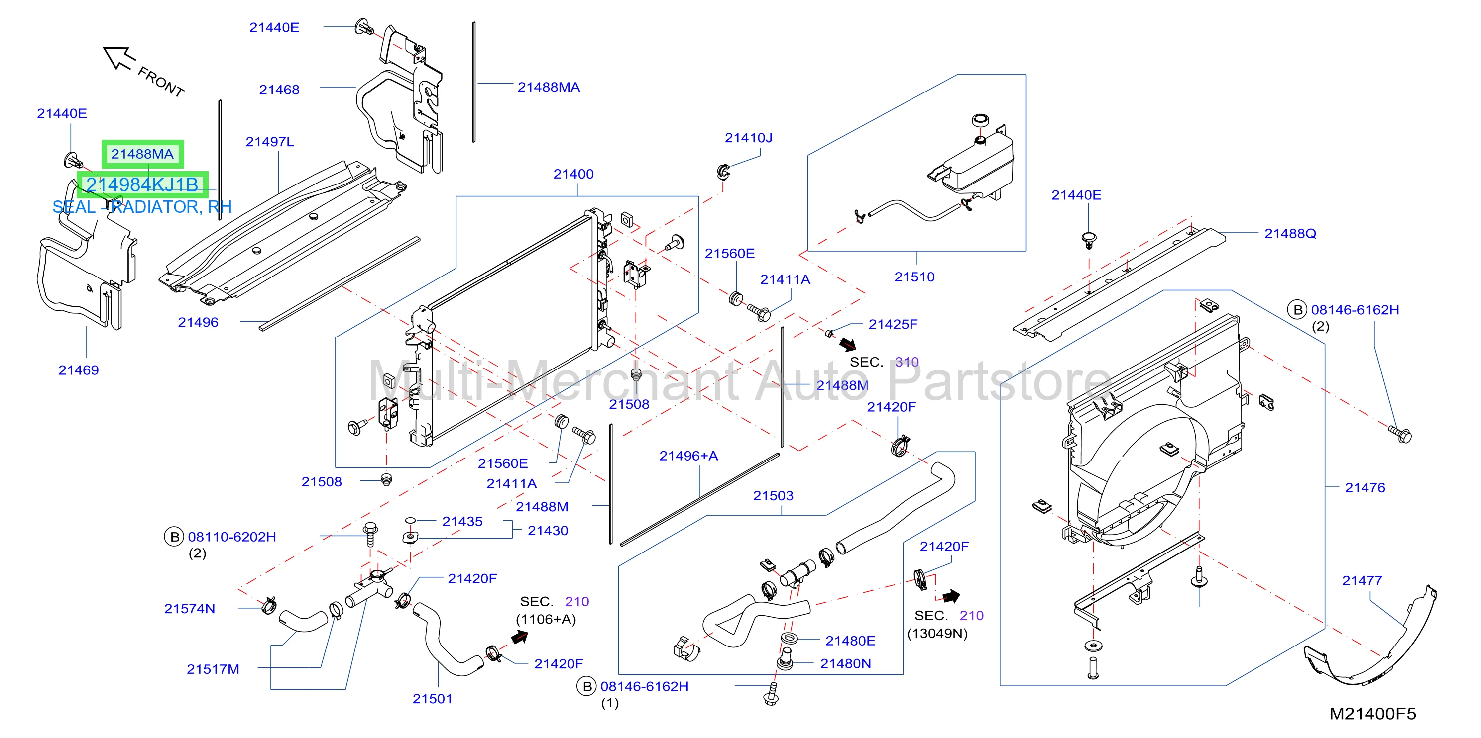 SEAL - RADIATOR, RH