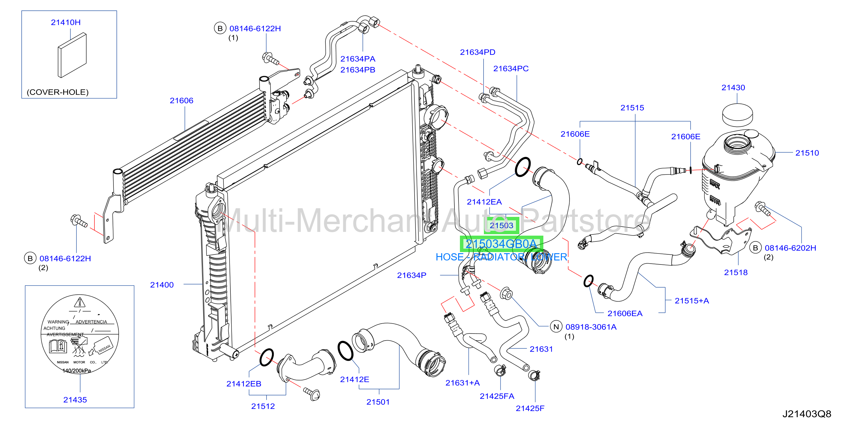 HOSE - RADIATOR, LOWER