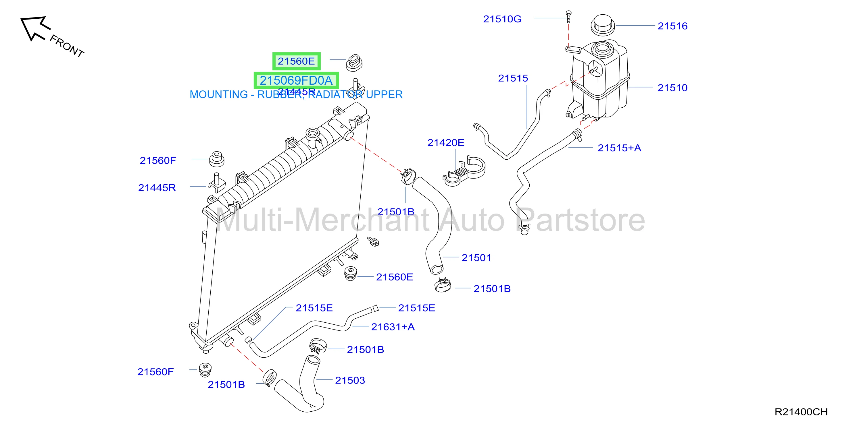 MOUNTING - RUBBER, RADIATOR UPPER