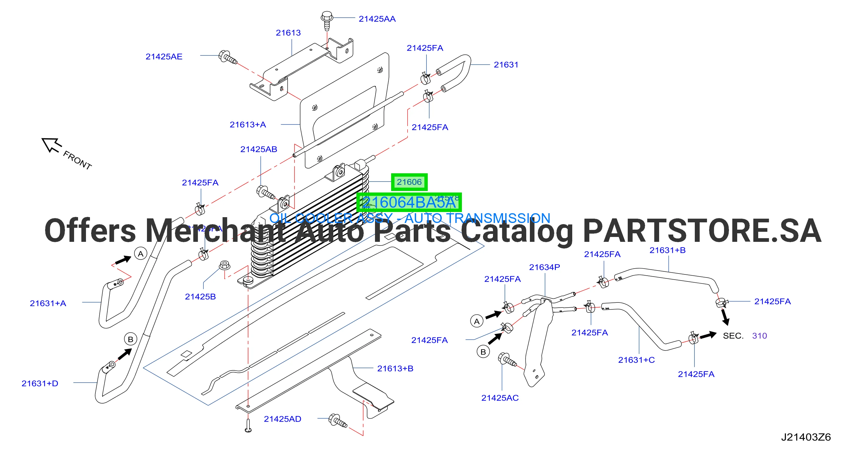 OIL COOLER ASSY - AUTO TRANSMISSION