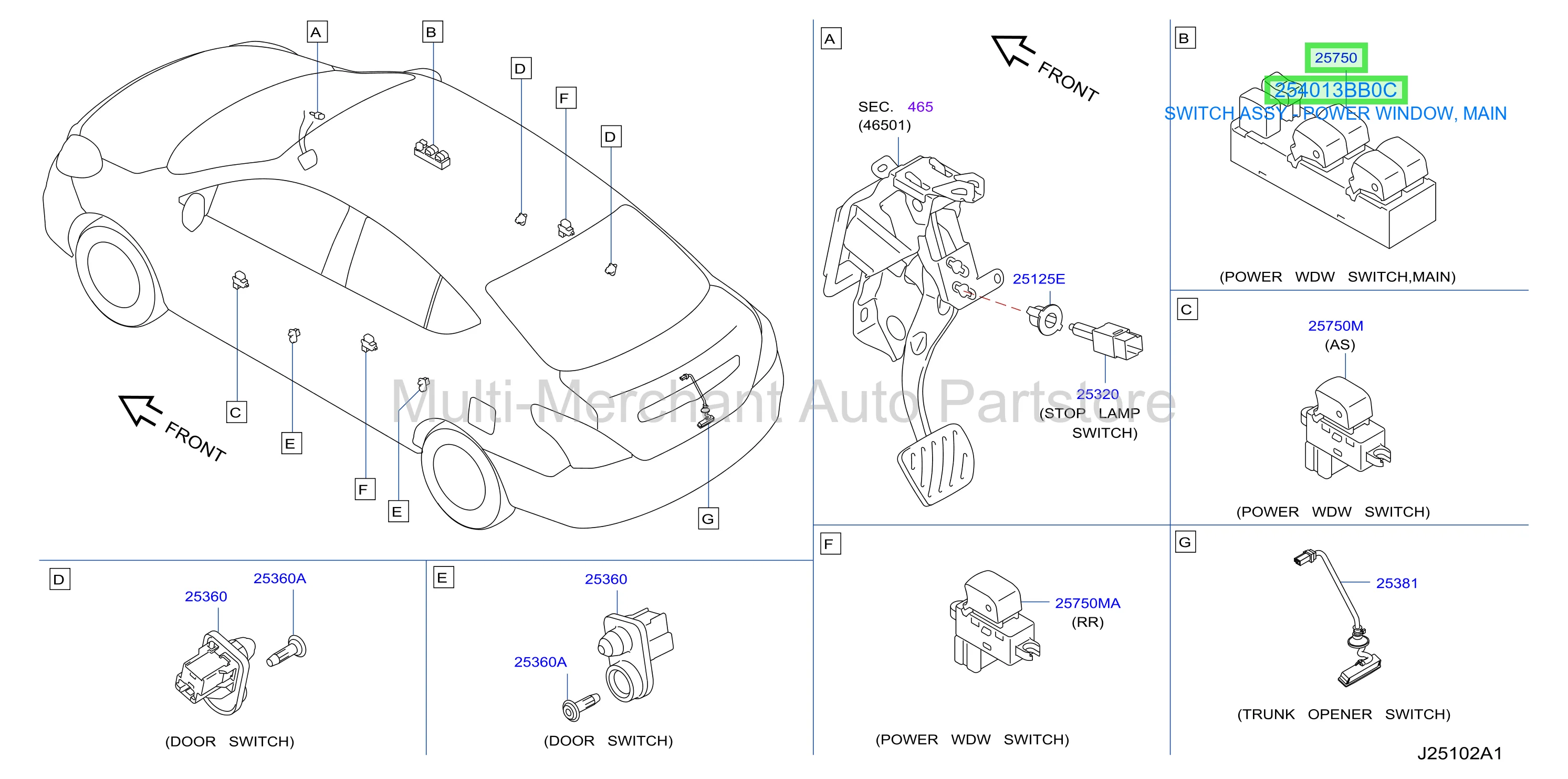 SWITCH ASSY - POWER WINDOW, MAIN