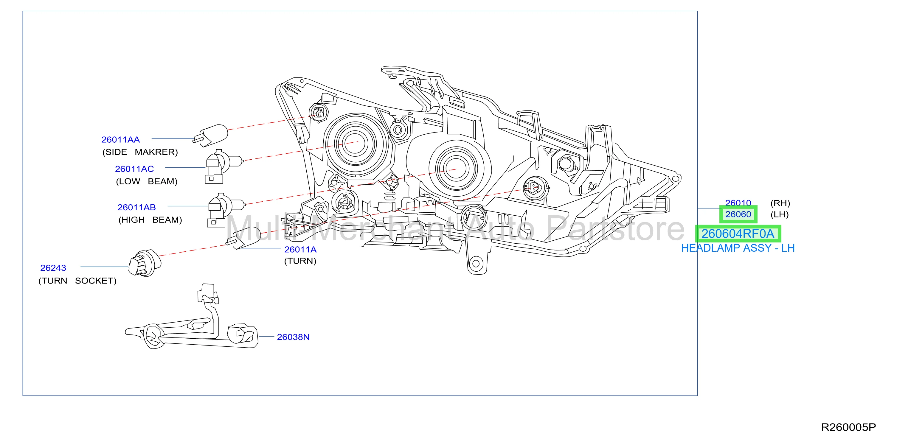 HEADLAMP ASSY - LH