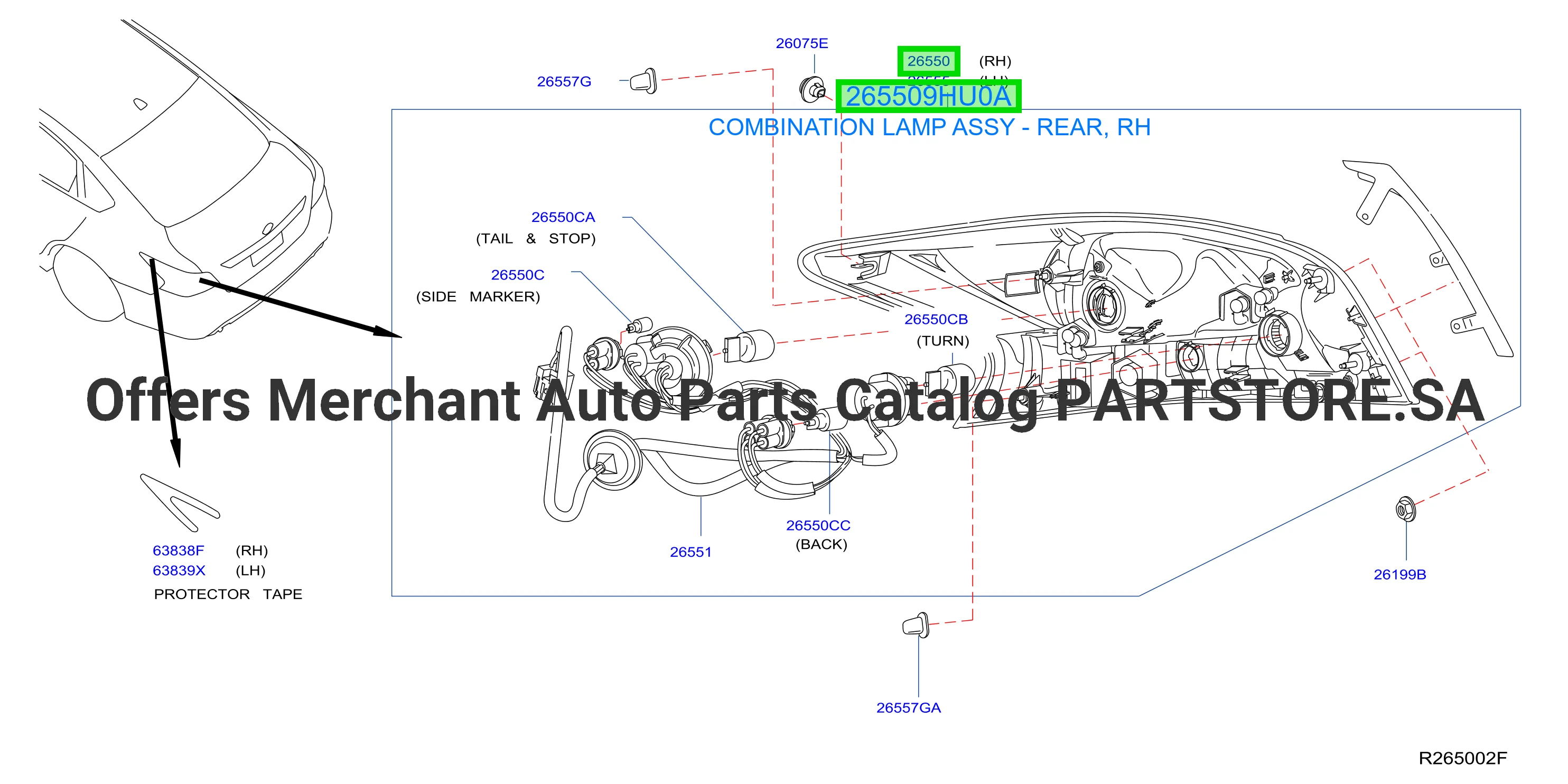 COMBINATION LAMP ASSY - REAR, RH