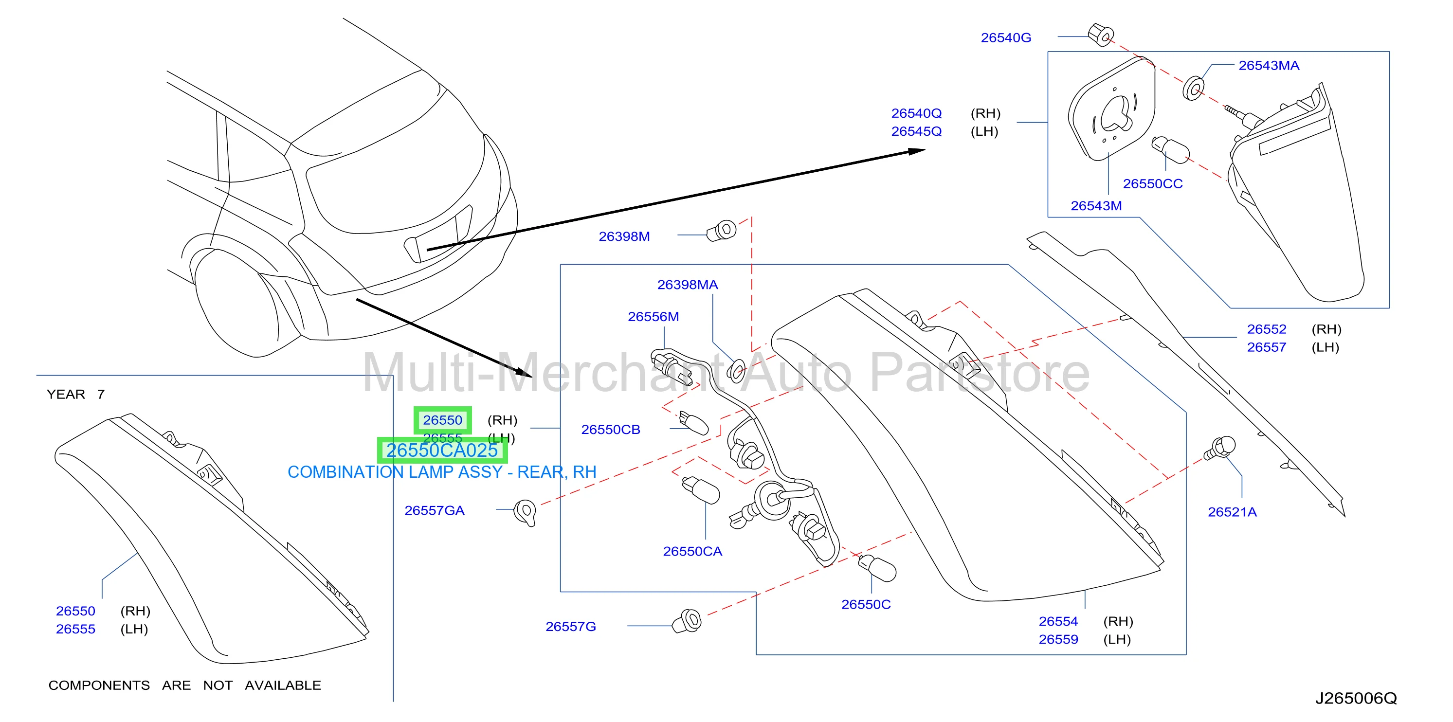 COMBINATION LAMP ASSY - REAR, RH