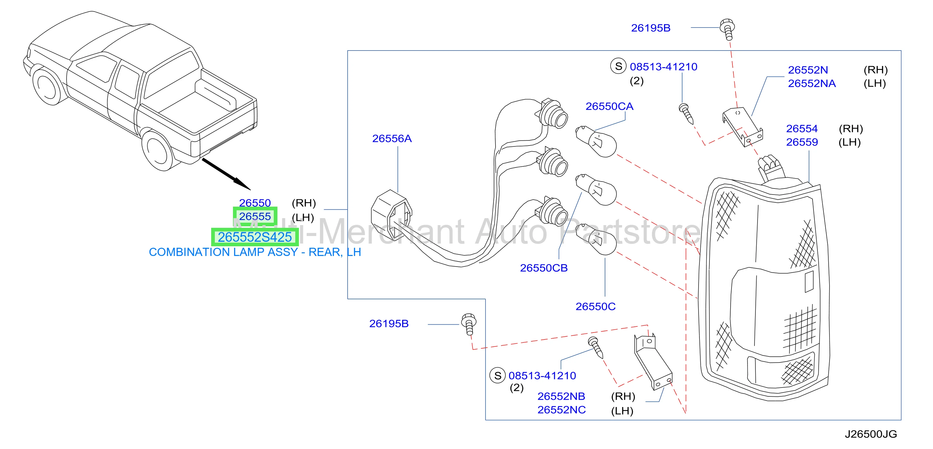 COMBINATION LAMP ASSY - REAR, LH