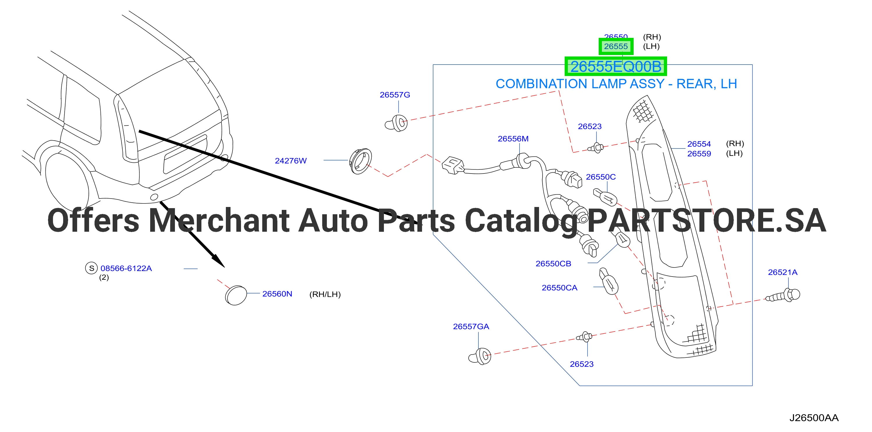 COMBINATION LAMP ASSY - REAR, LH