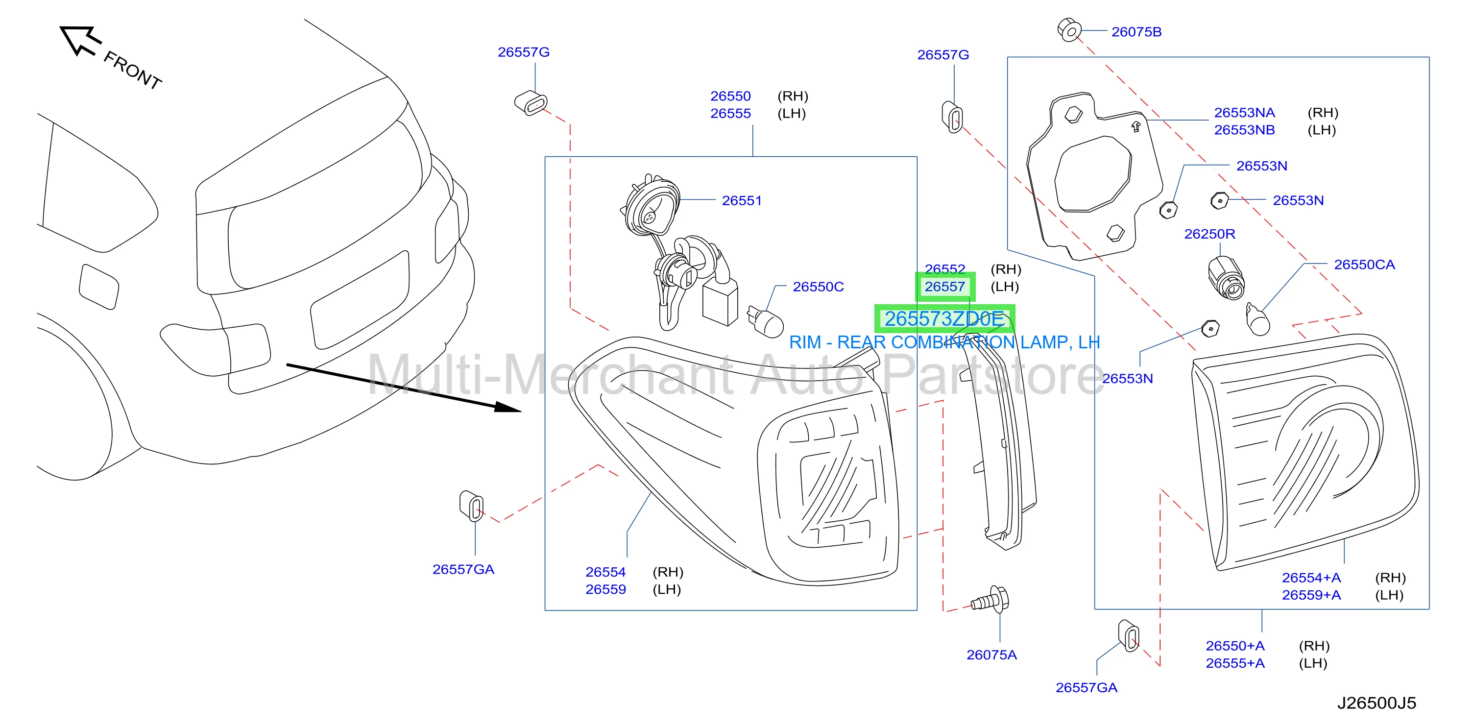 RIM - REAR COMBINATION LAMP, LH