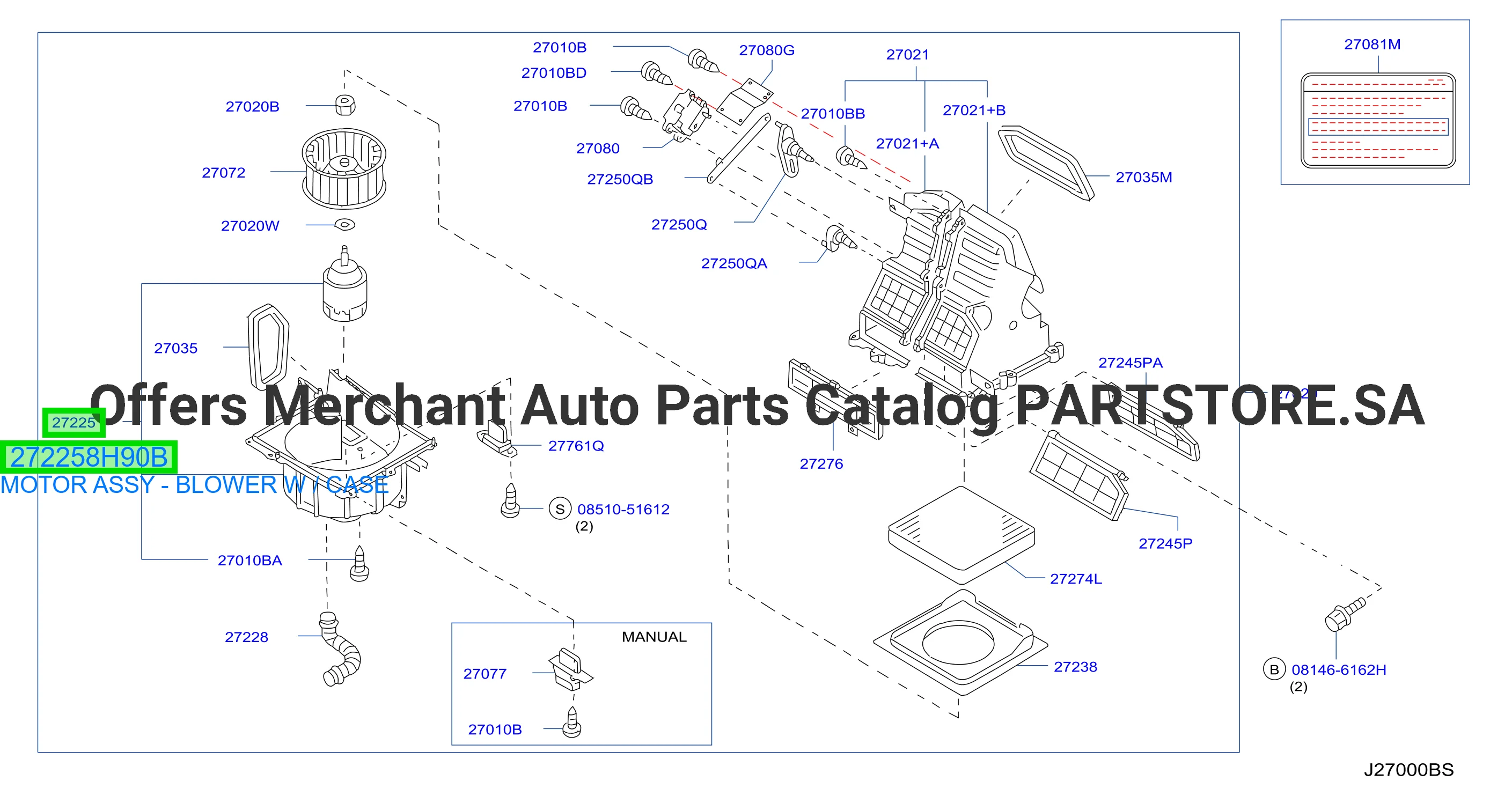 MOTOR ASSY - BLOWER W / CASE