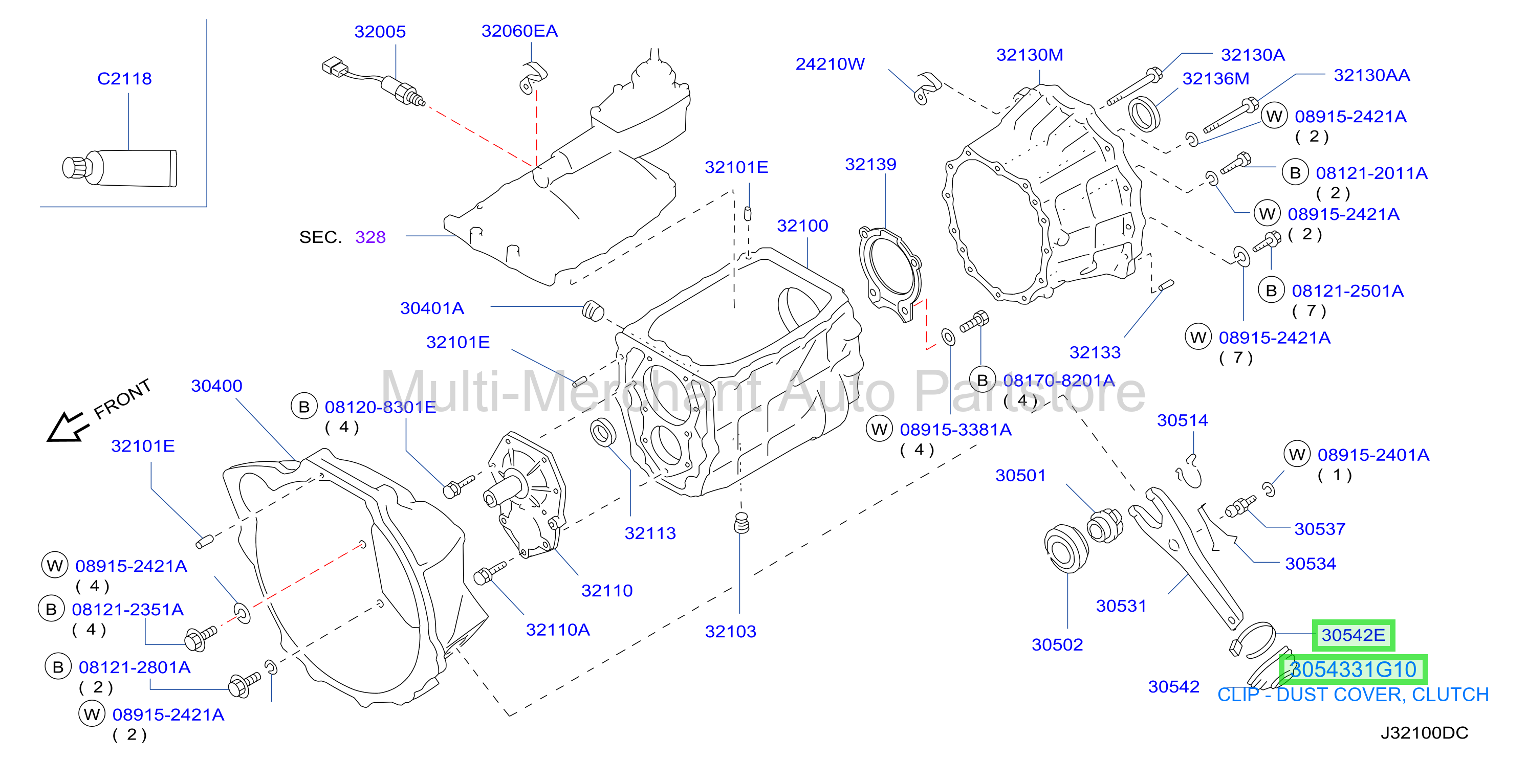 CLIP - DUST COVER, CLUTCH