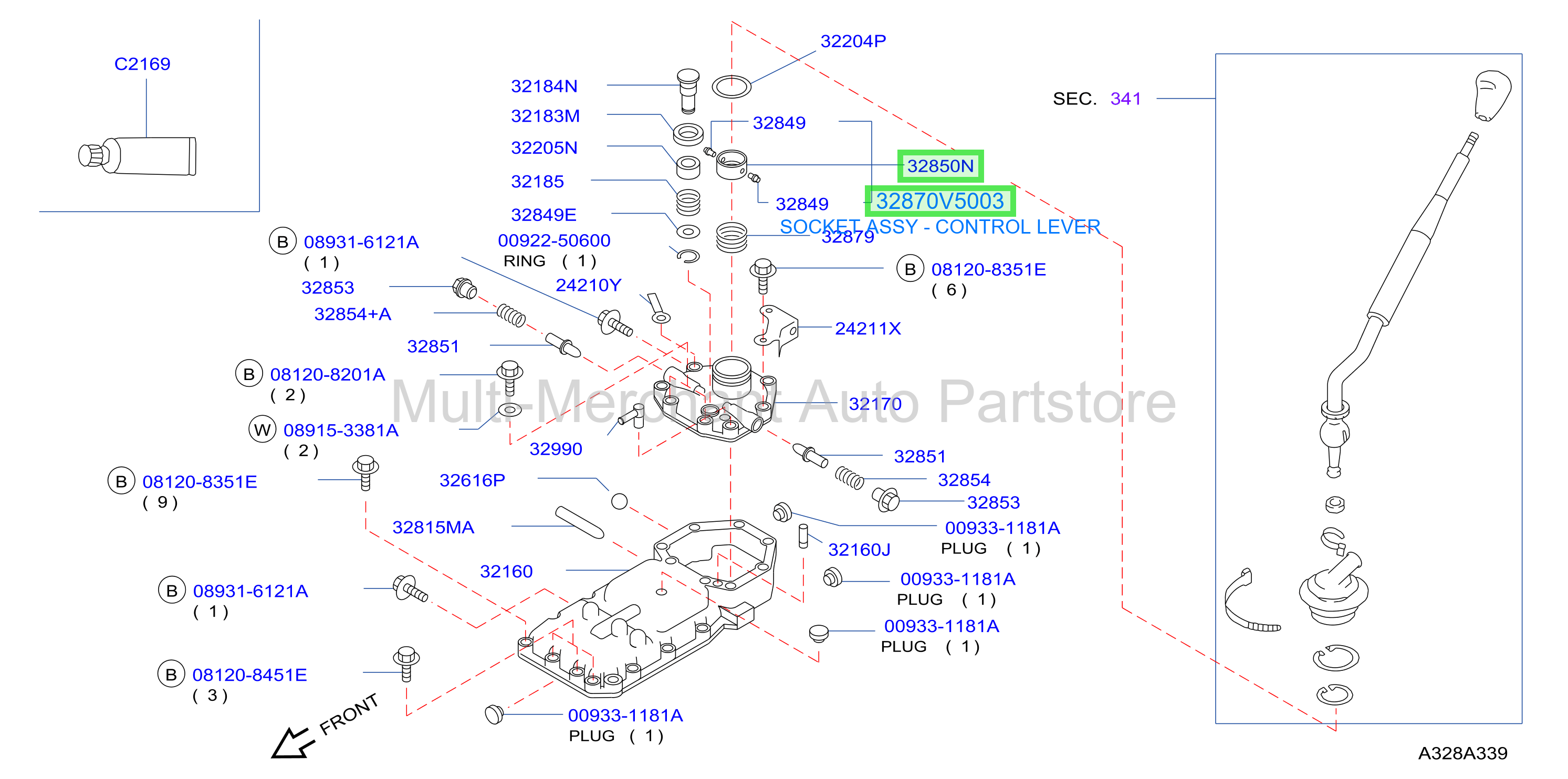 SOCKET ASSY - CONTROL LEVER