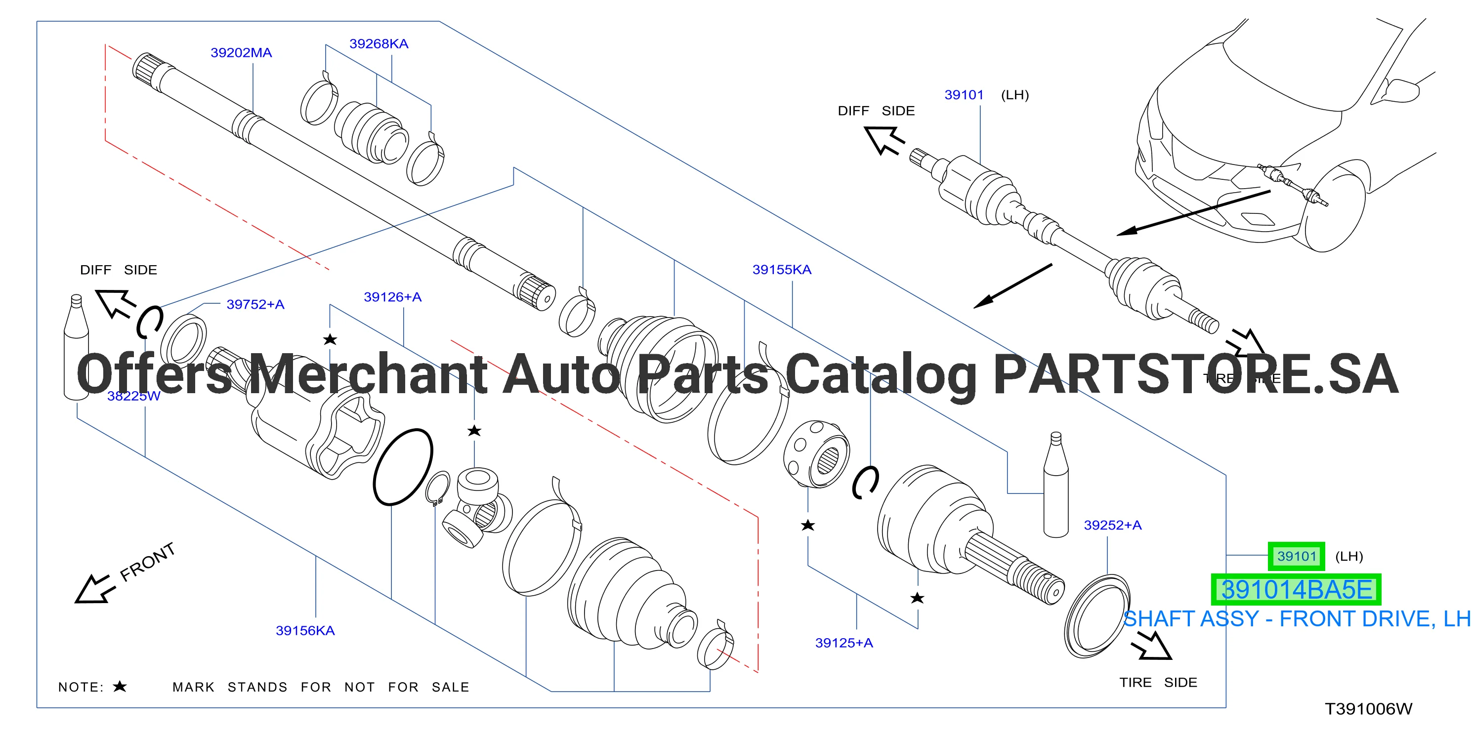 SHAFT ASSY - FRONT DRIVE, LH