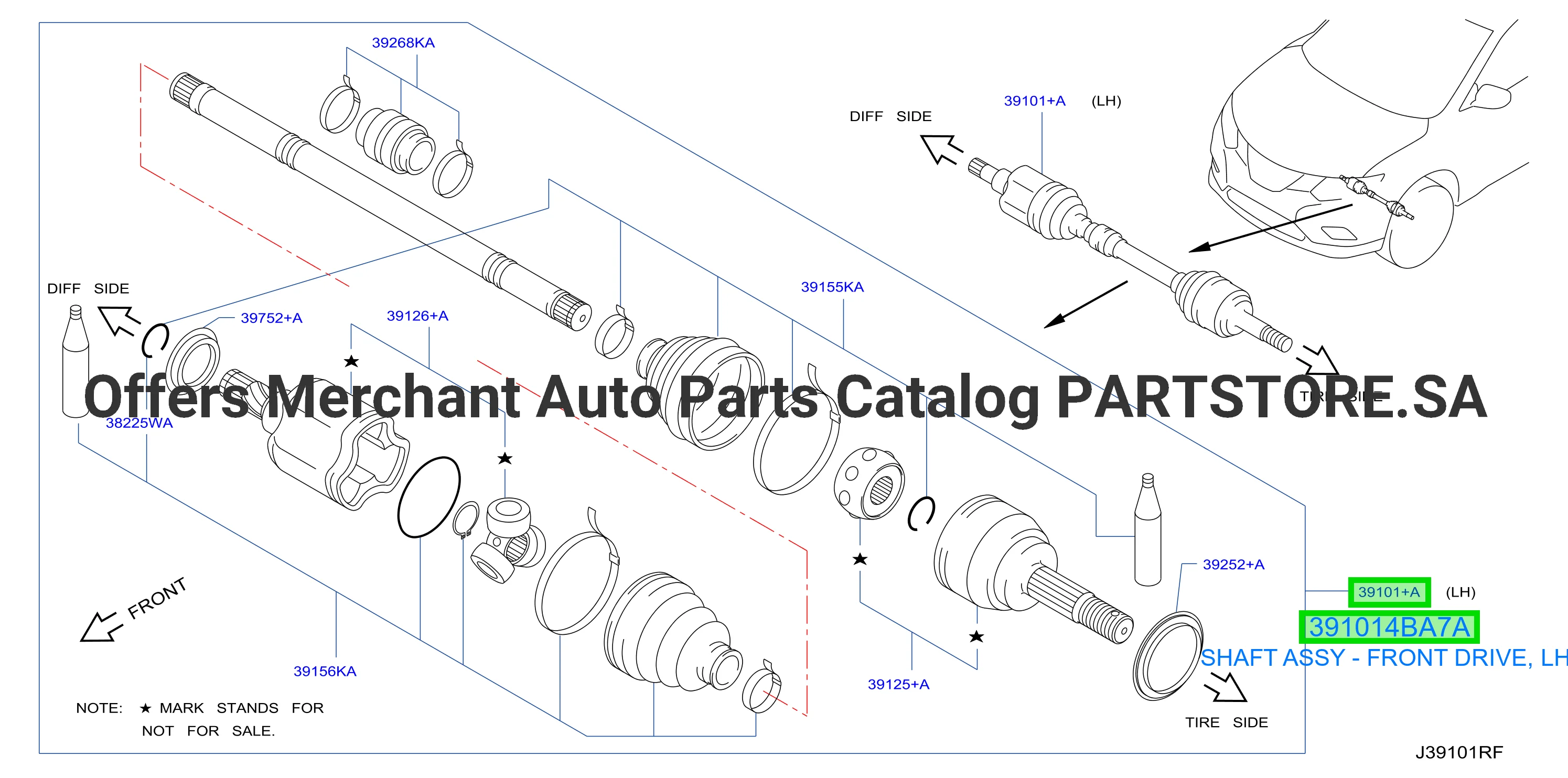SHAFT ASSY - FRONT DRIVE, LH