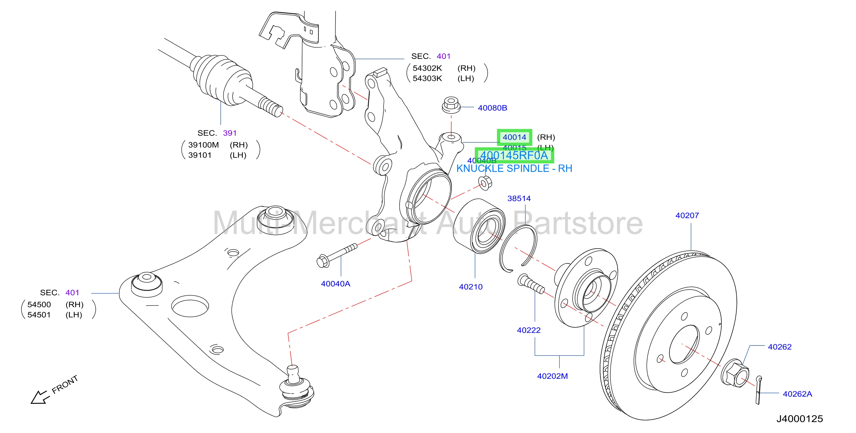 KNUCKLE SPINDLE - RH
