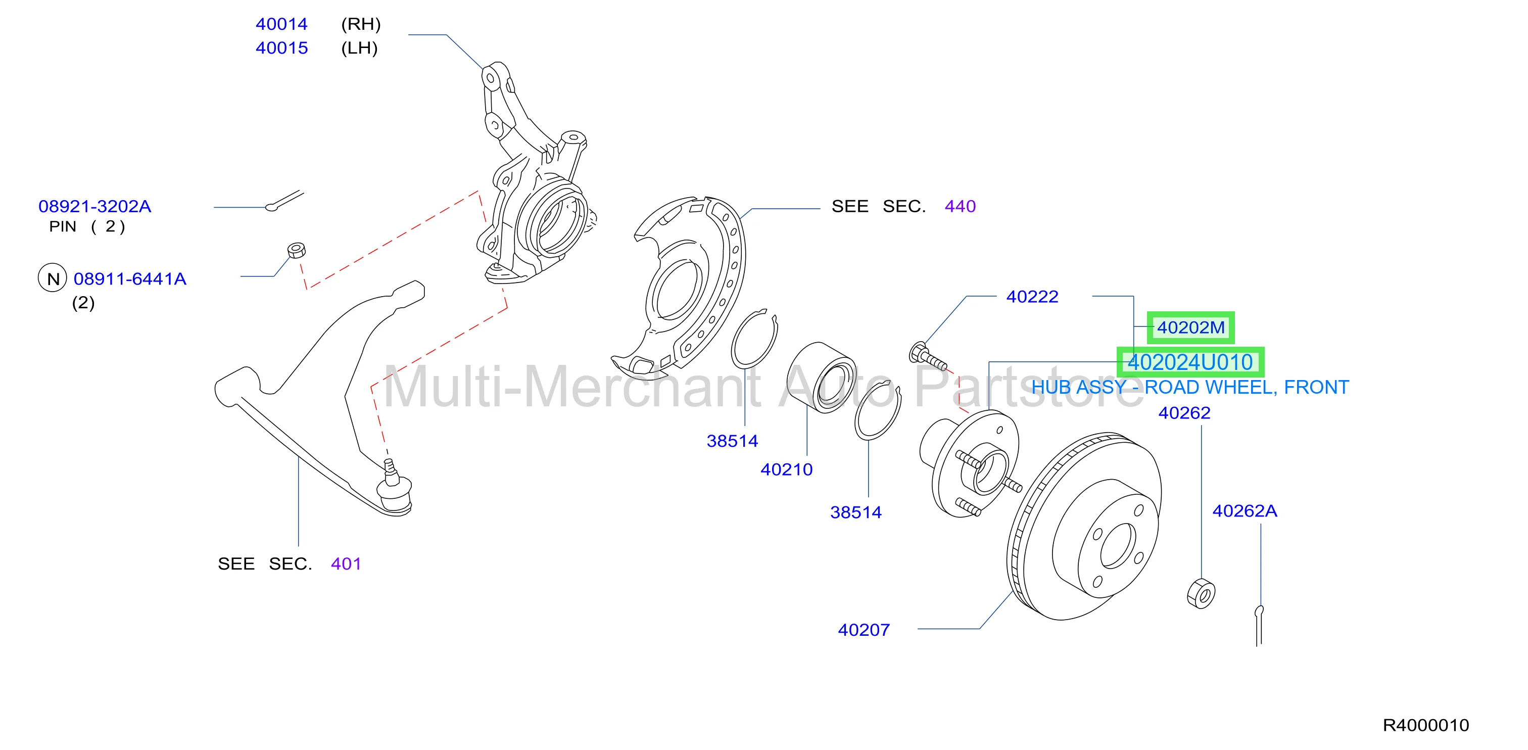 HUB ASSY - ROAD WHEEL, FRONT