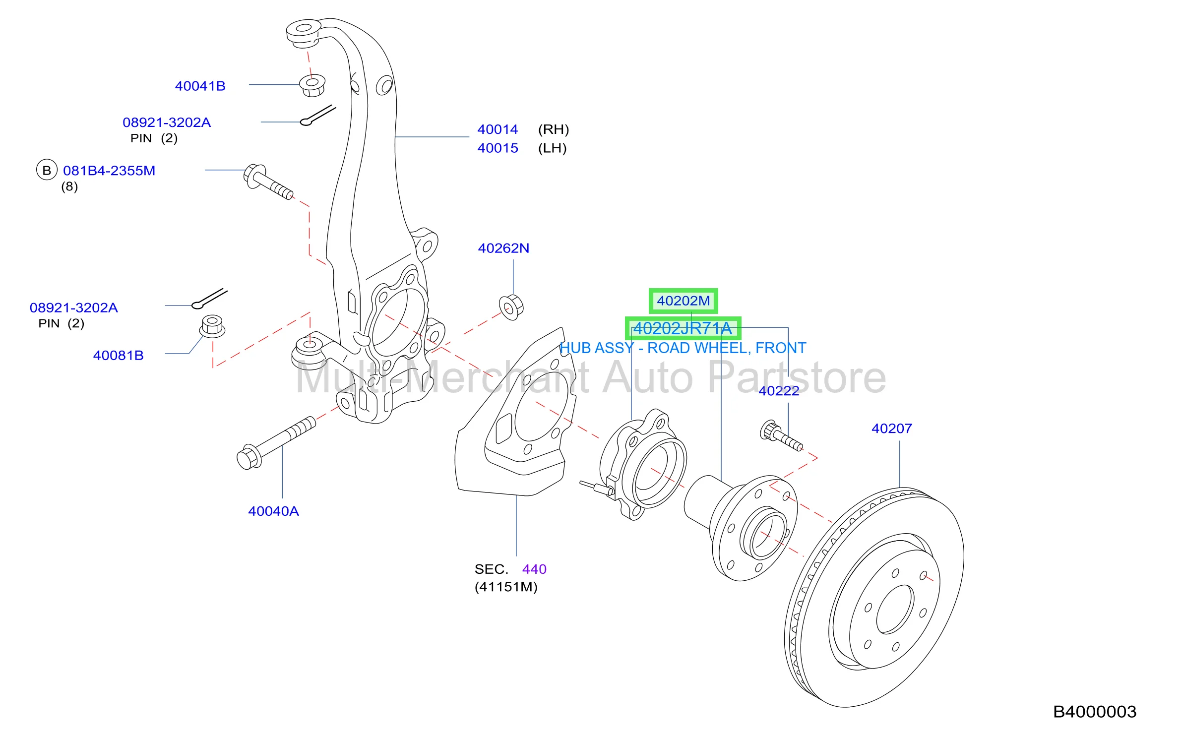 HUB ASSY - ROAD WHEEL, FRONT
