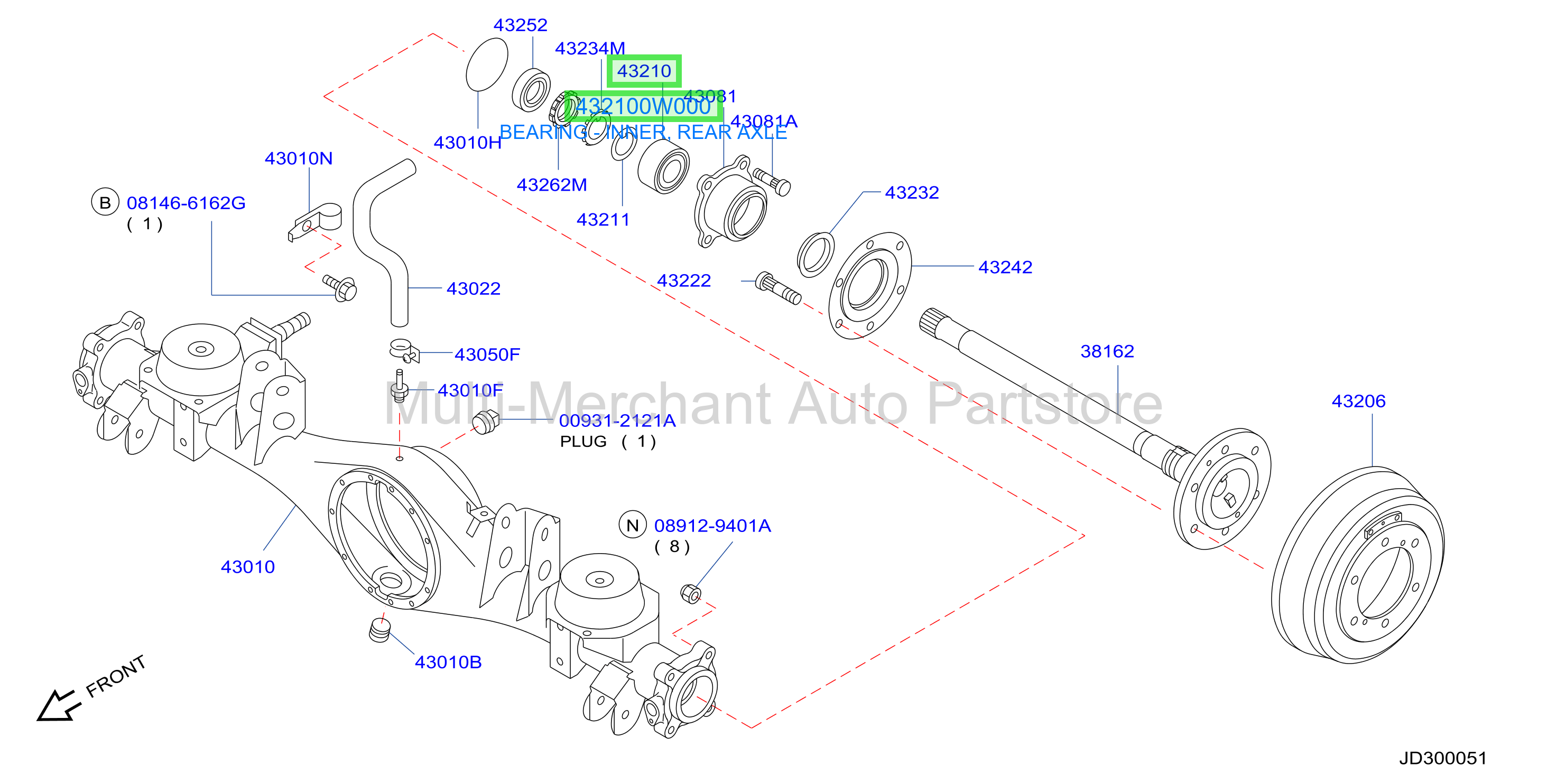 BEARING - INNER, REAR AXLE