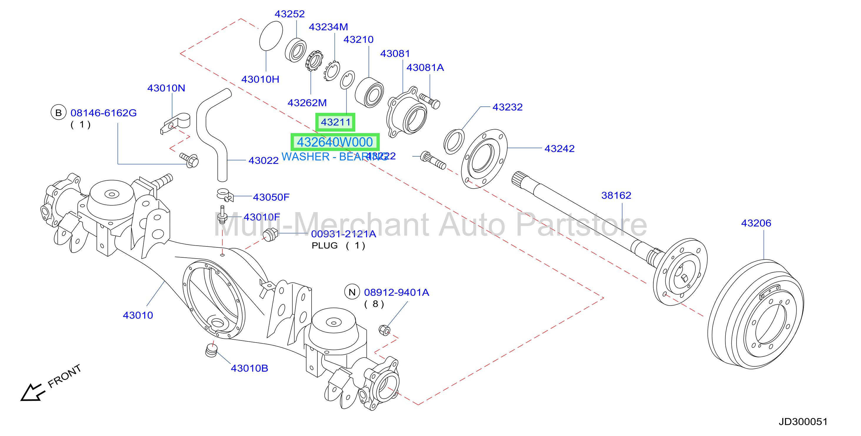 WASHER - LOCK, REAR AXLE BEARING