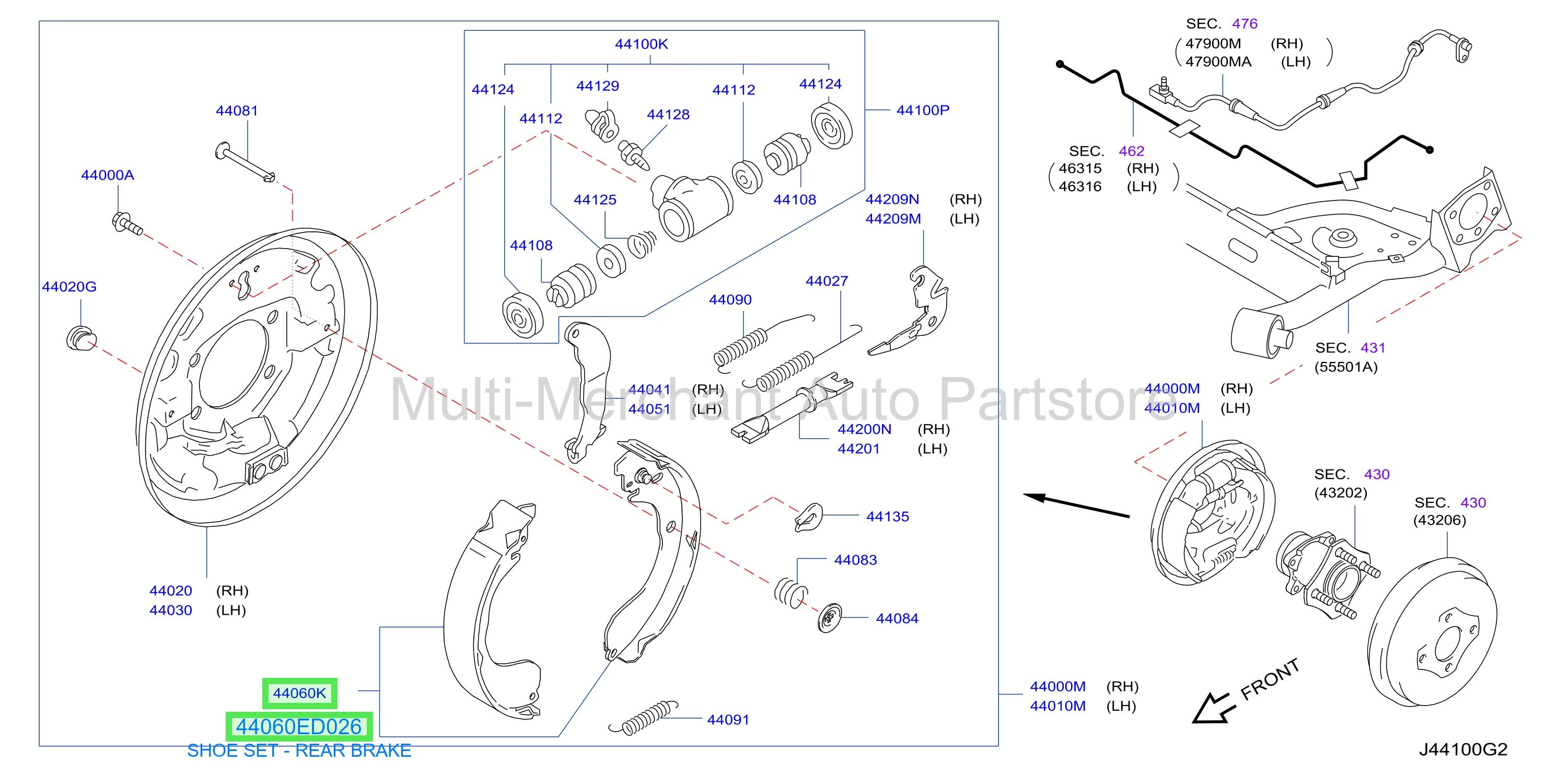 SHOE SET - REAR BRAKE