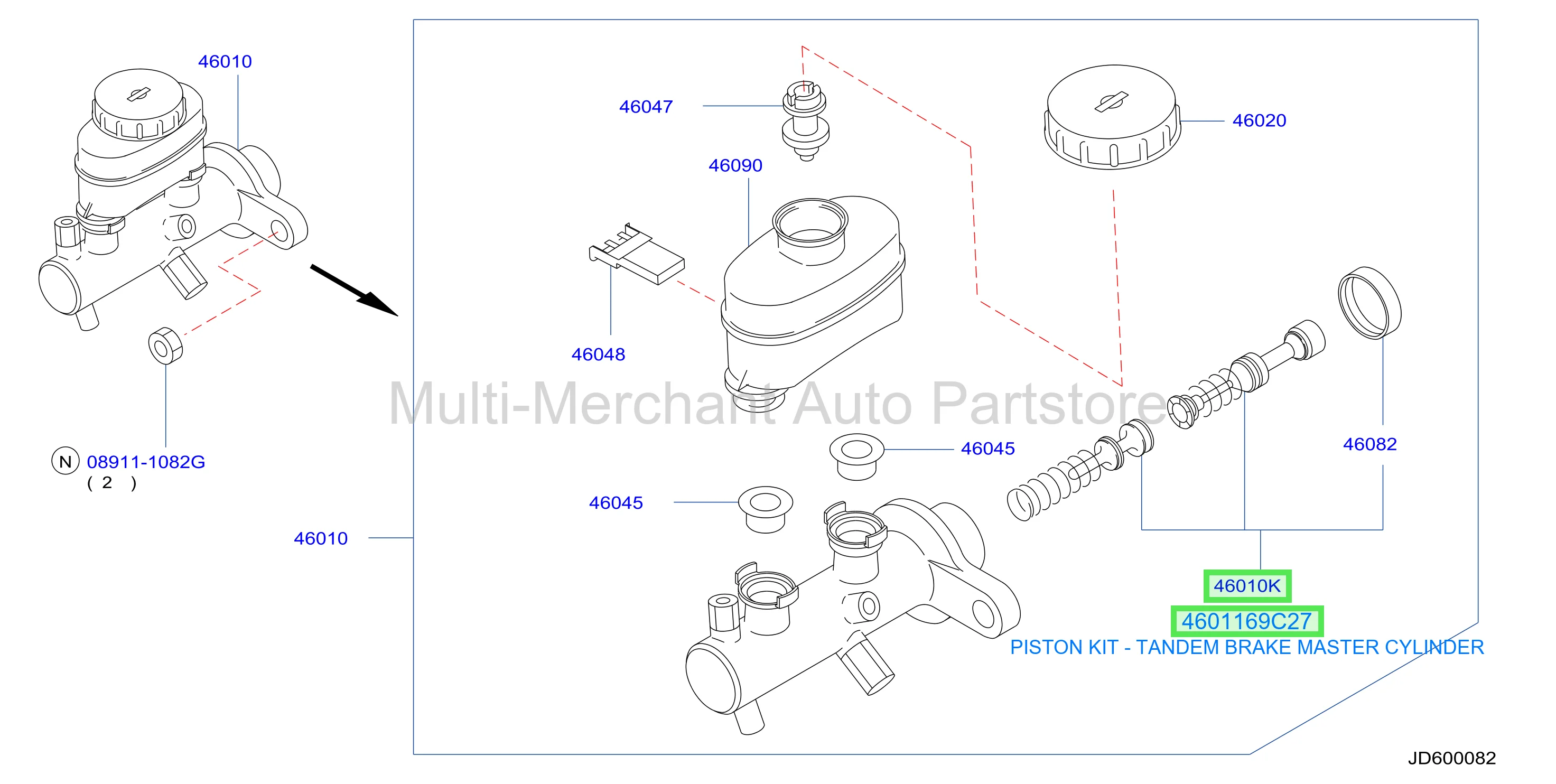 PISTON KIT - TANDEM BRAKE MASTER CYLINDER