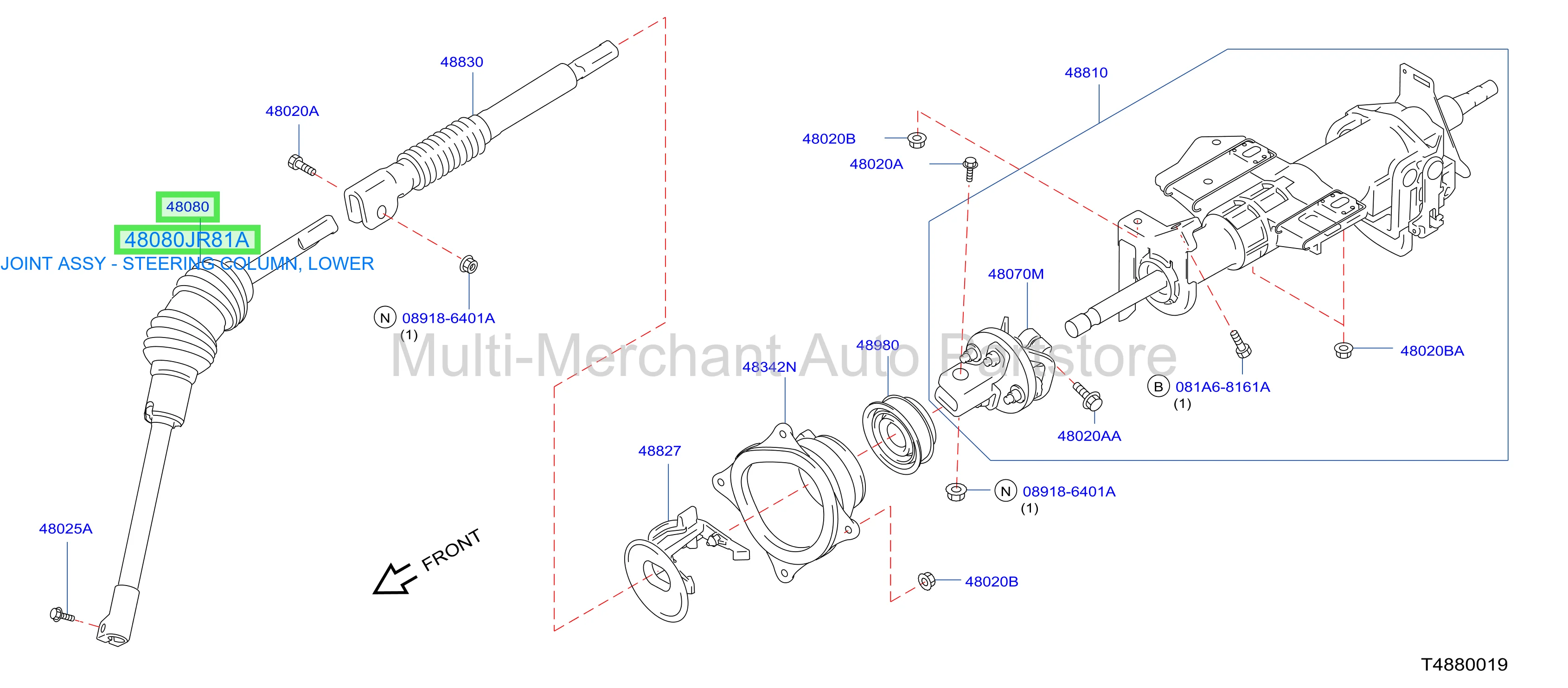 JOINT ASSY - STEERING COLUMN, LOWER