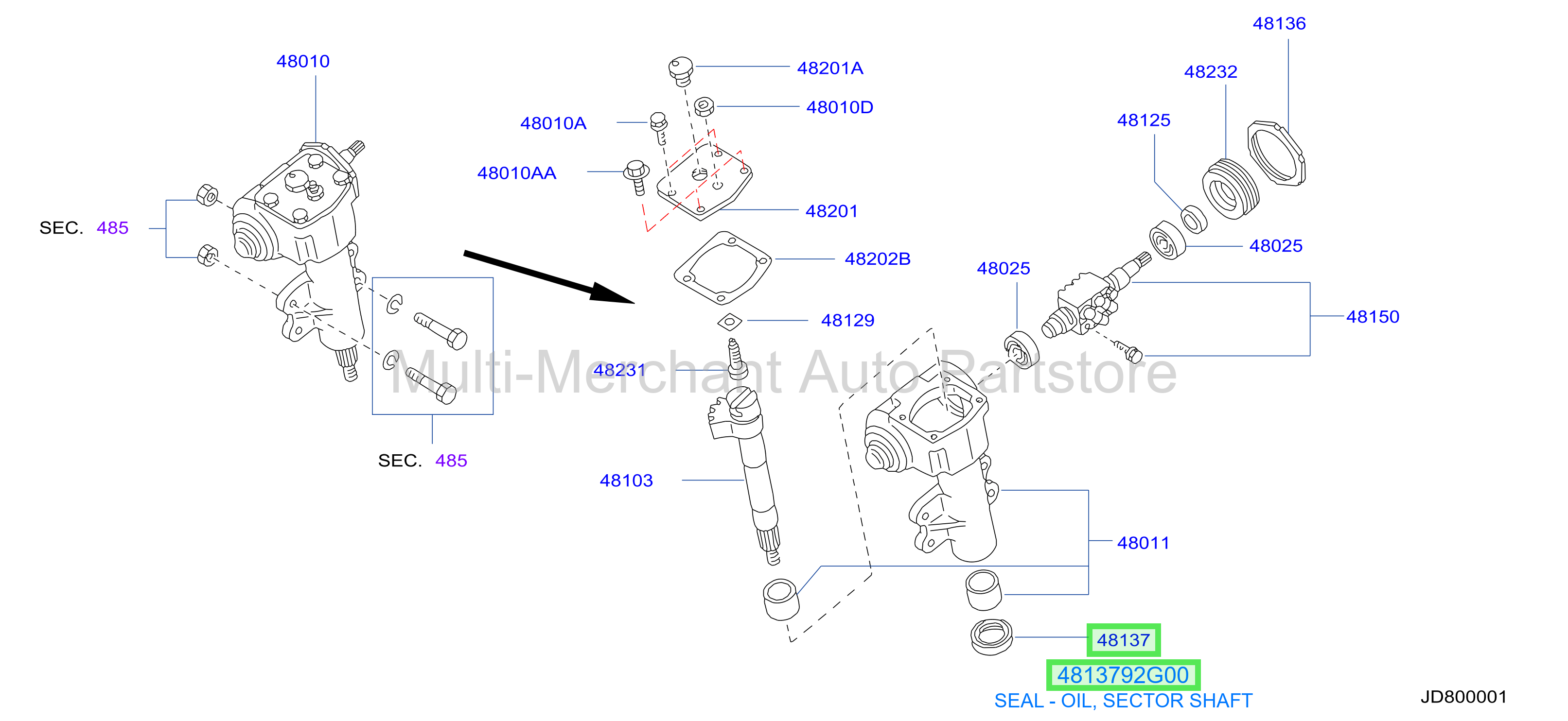 SEAL - OIL, SECTOR SHAFT