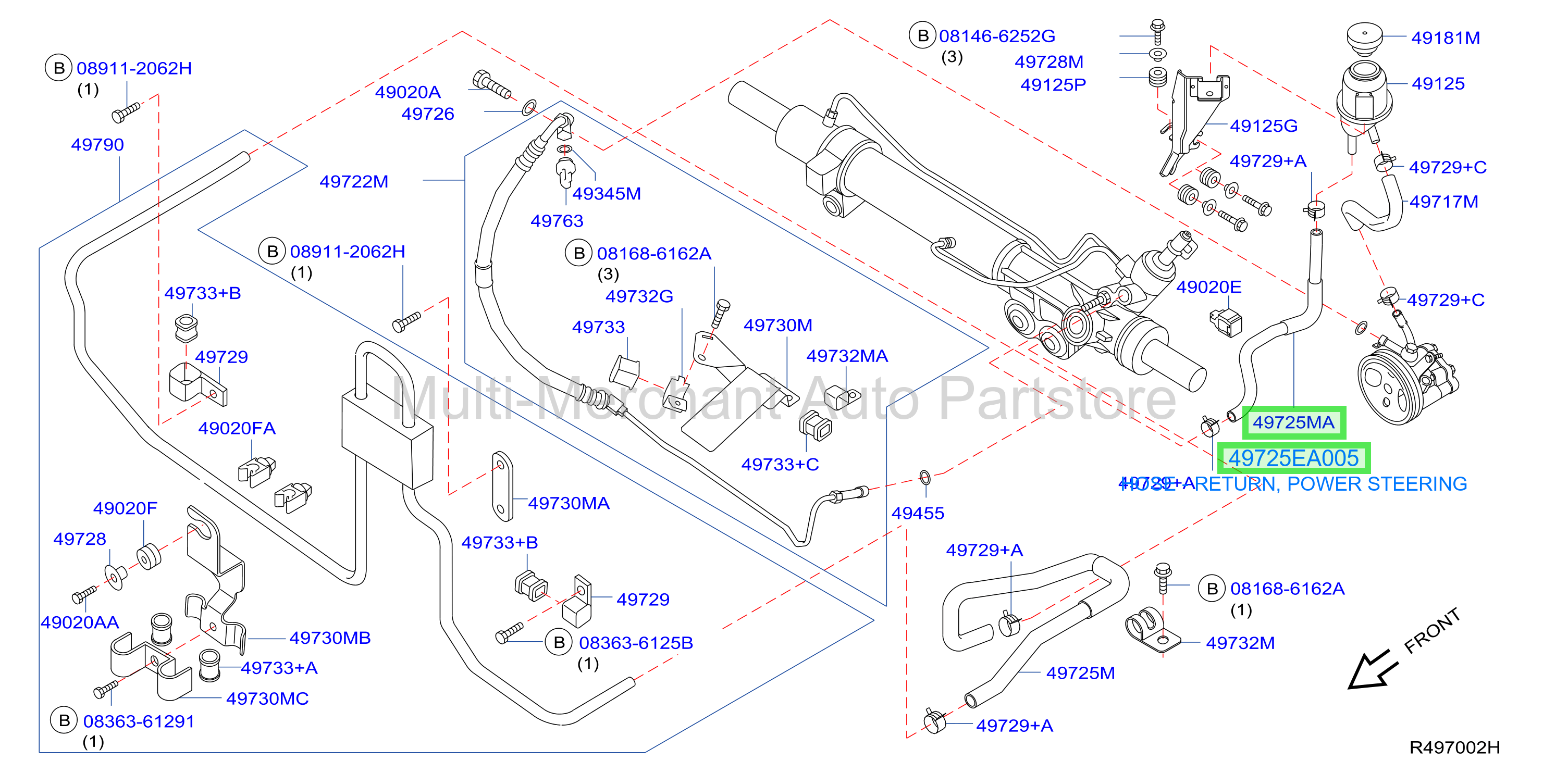 HOSE - RETURN, POWER STEERING