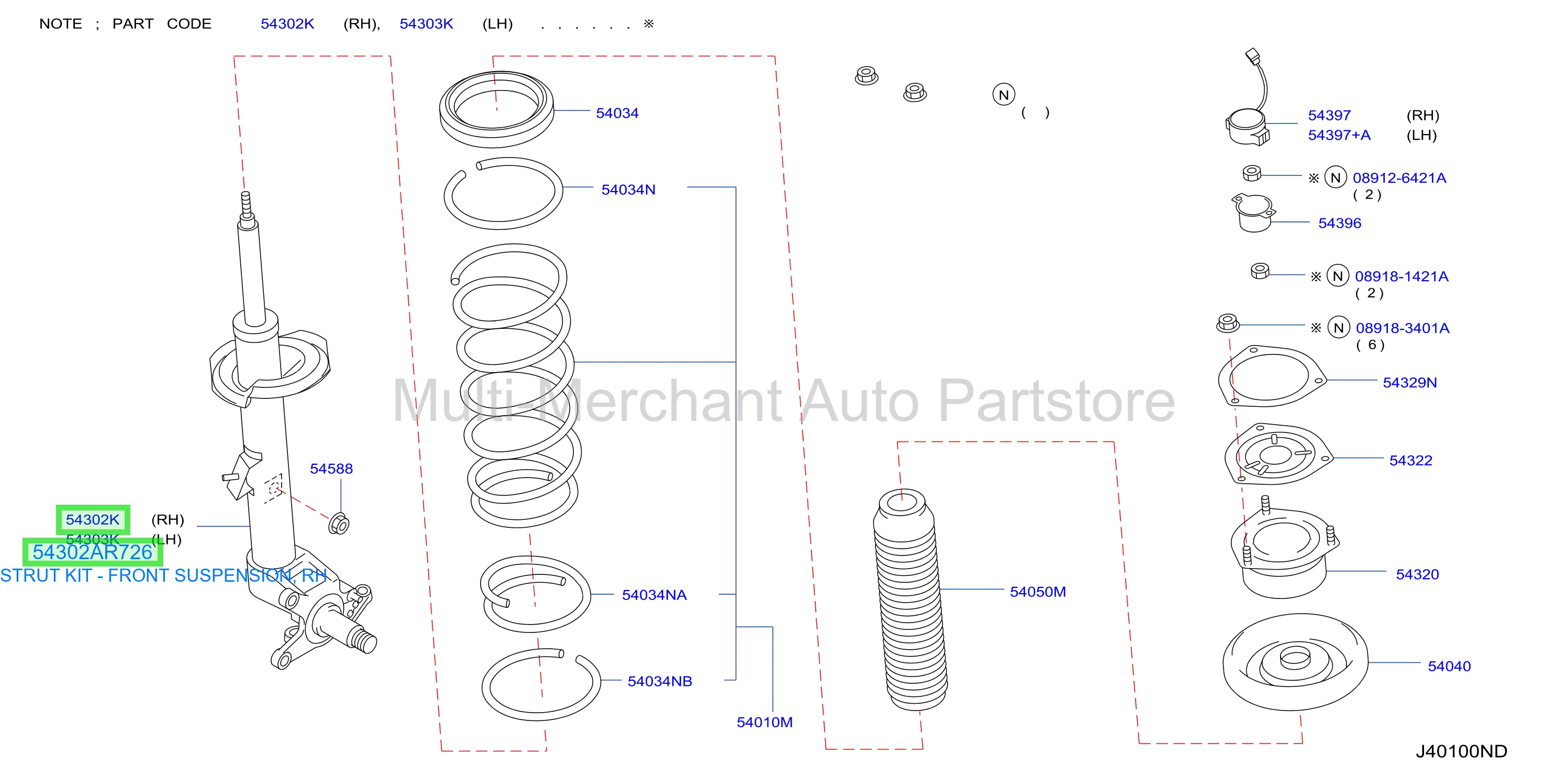 STRUT KIT - FRONT SUSPENSION, RH