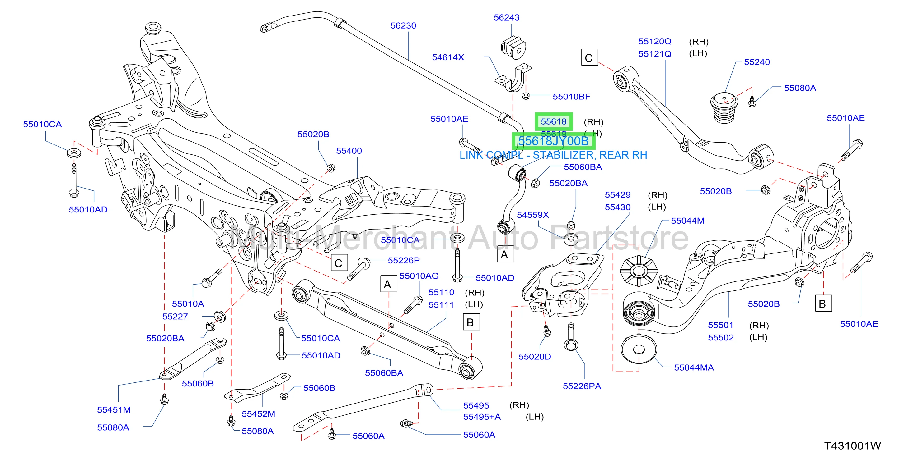 LINK COMPL - STABILIZER, REAR RH