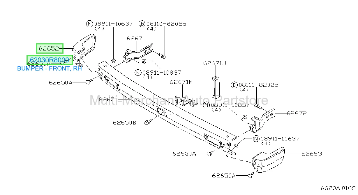 BUMPER - FRONT, RH