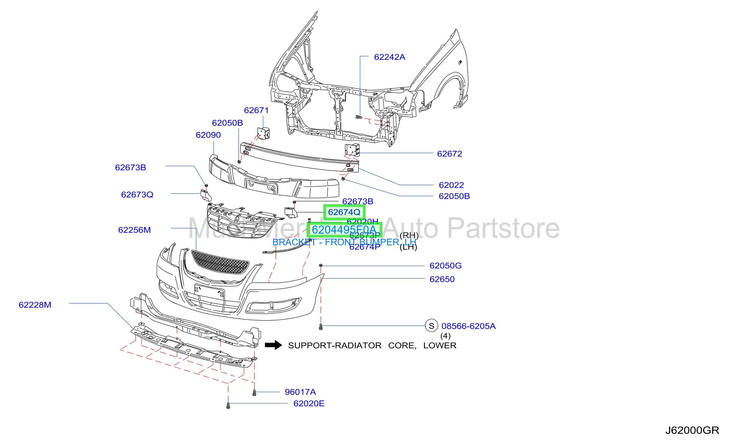BRACKET - FRONT BUMPER, LH