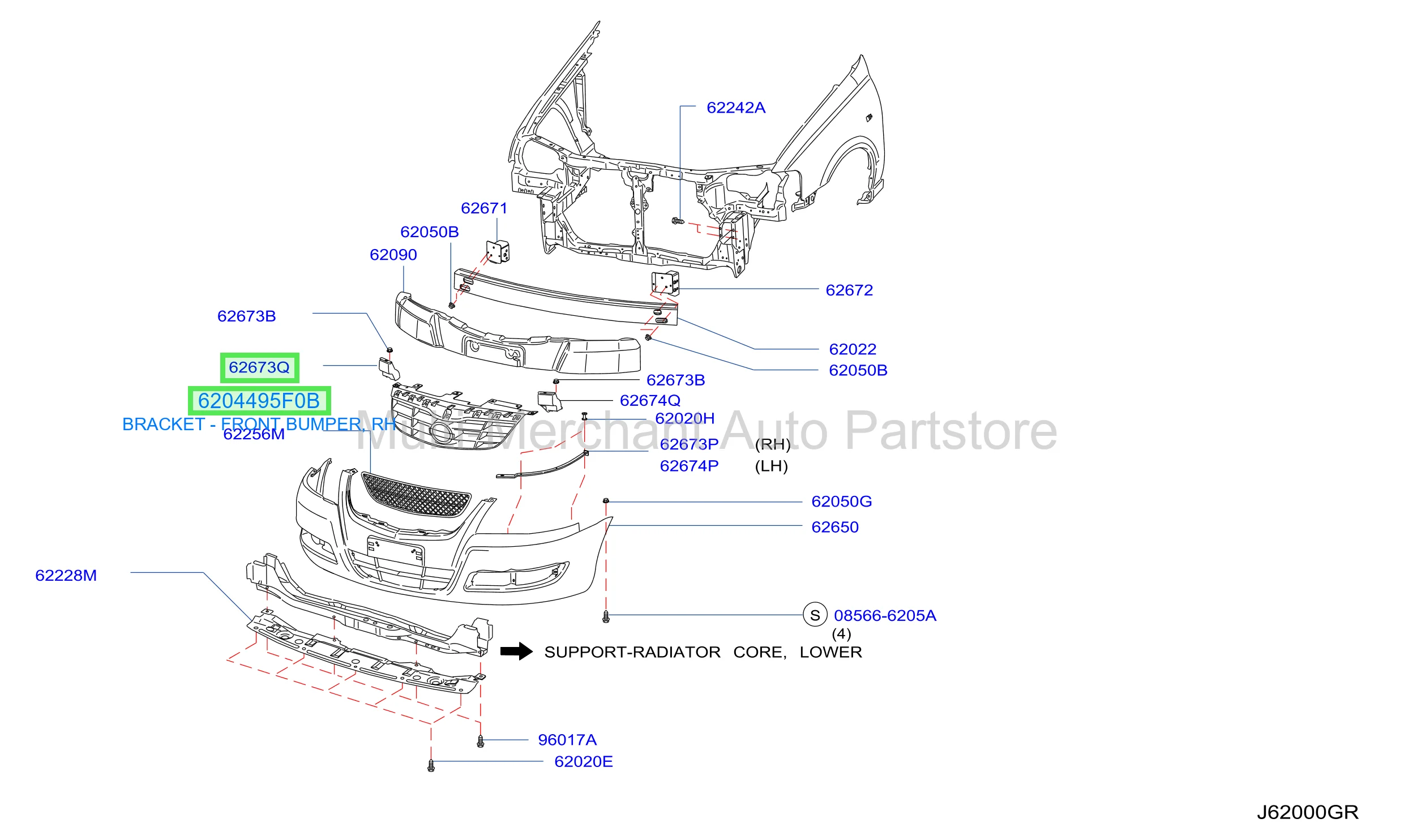 BRACKET - FRONT BUMPER, RH