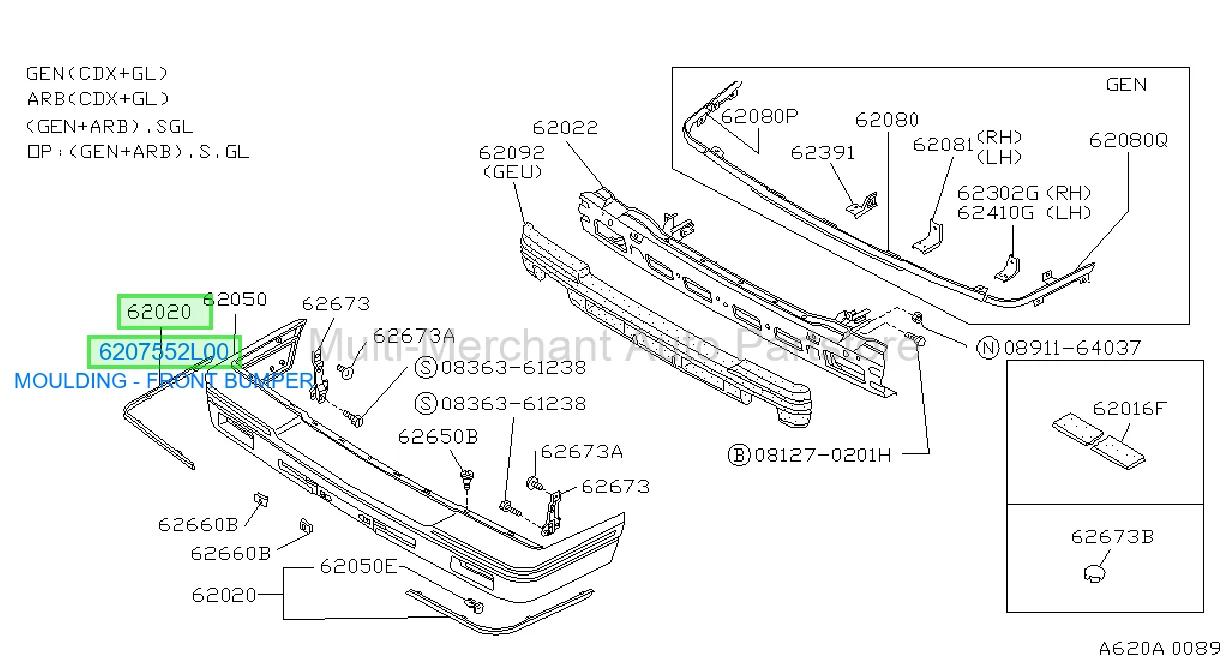 MOULDING - FRONT BUMPER