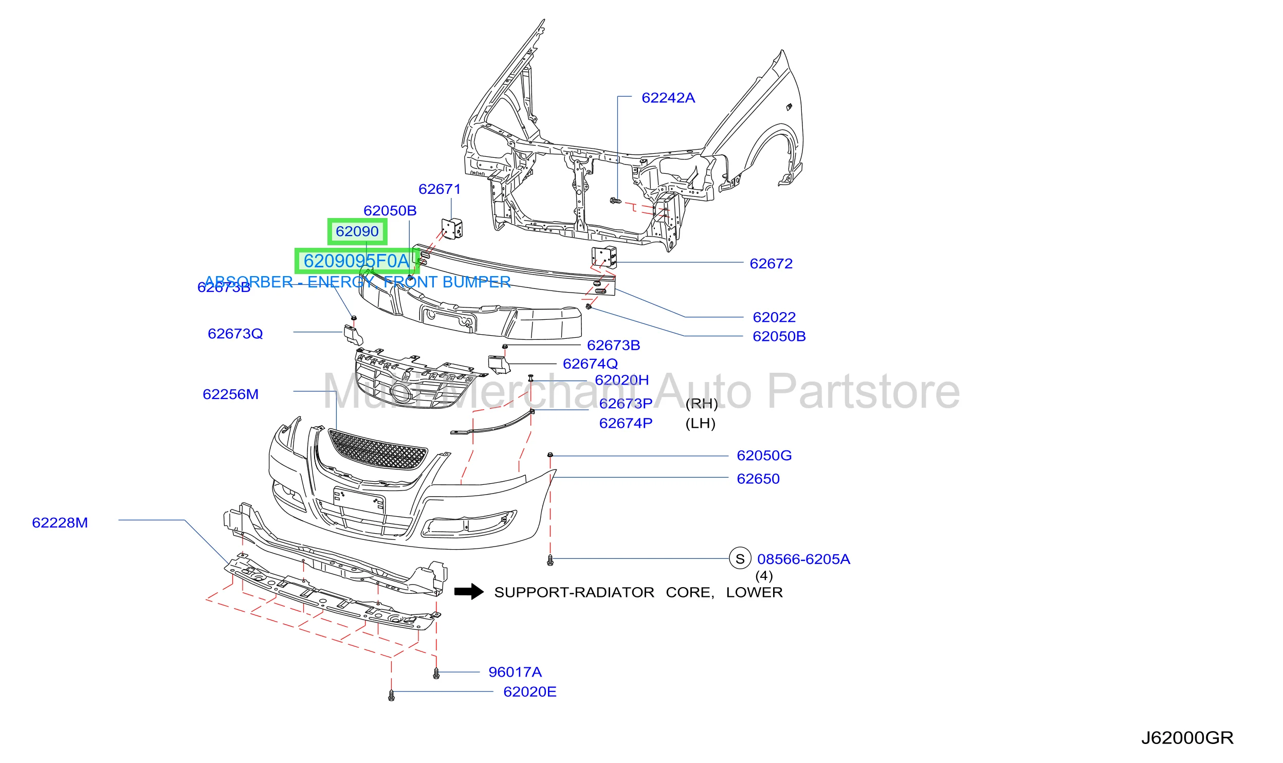 ABSORBER - ENERGY, FRONT BUMPER